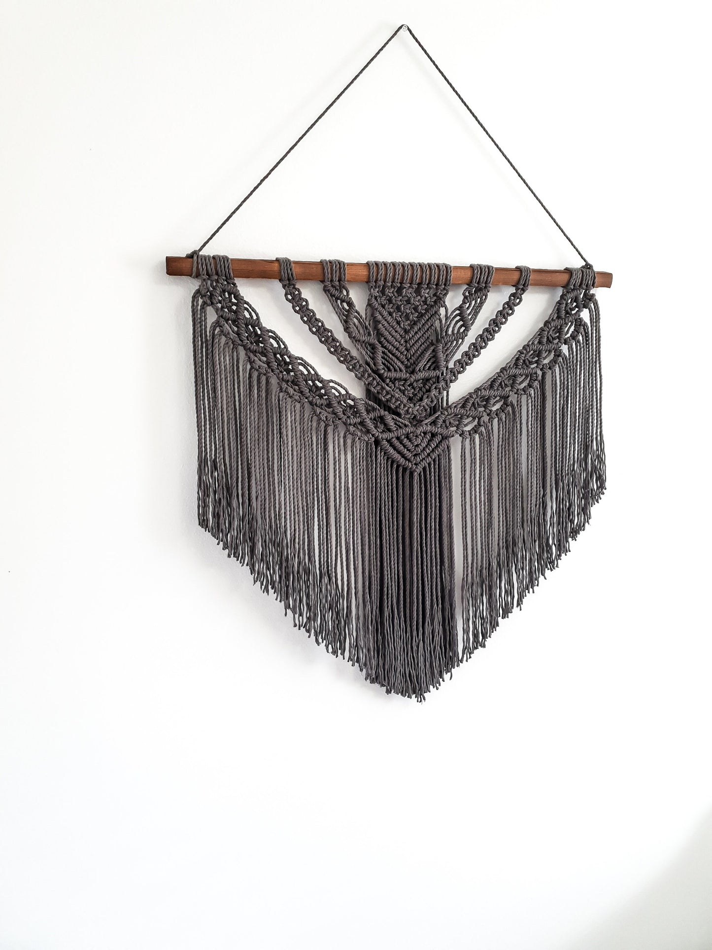Large Macrame Wall Hanging, Macrame Wall Art, Woven Wall Hanging, Boho Wall Decor, Wall Tapestry, Macrame, Gray, Grey, Minimalist