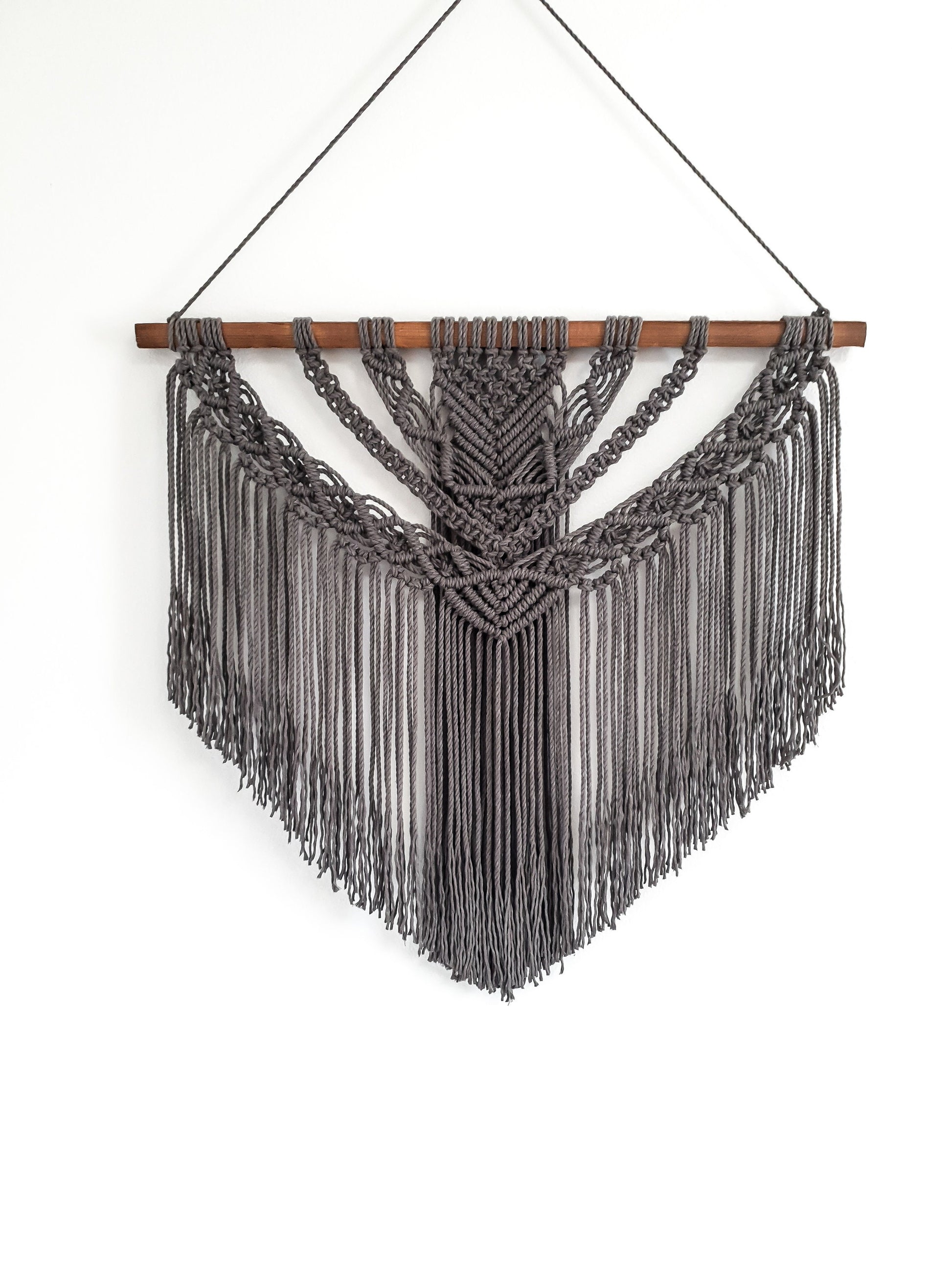 Large Macrame Wall Hanging, Macrame Wall Art, Woven Wall Hanging, Boho Wall Decor, Wall Tapestry, Macrame, Gray, Grey, Minimalist