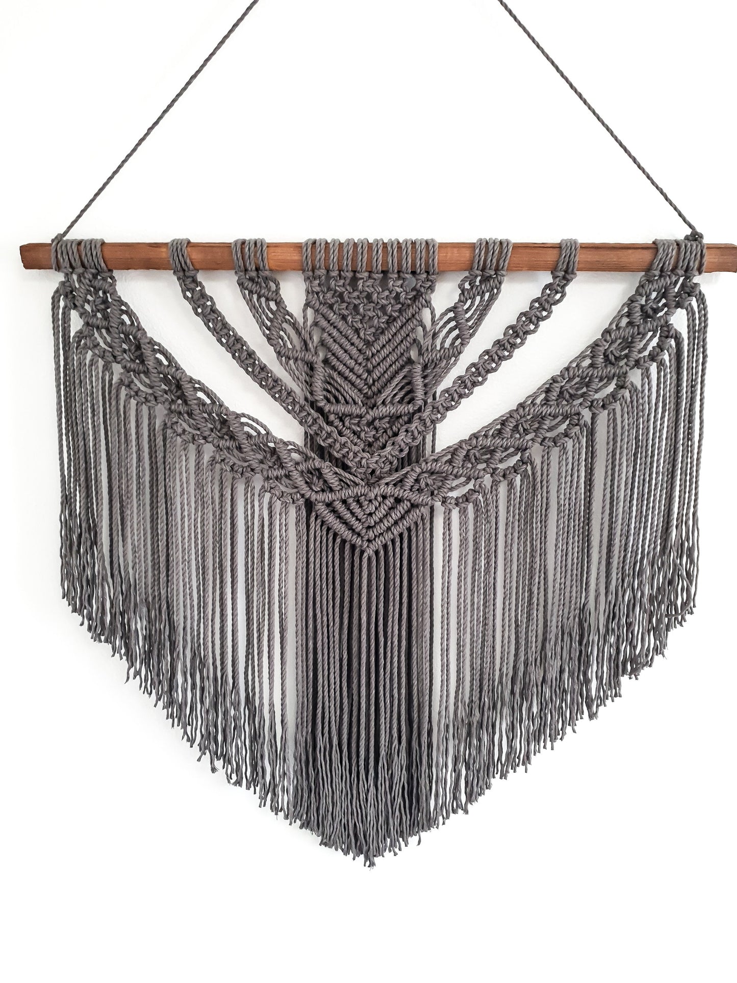 Large Macrame Wall Hanging, Macrame Wall Art, Woven Wall Hanging, Boho Wall Decor, Wall Tapestry, Macrame, Gray, Grey, Minimalist