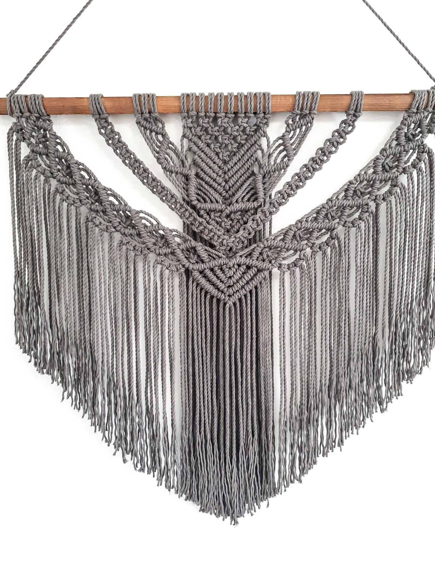 Large Macrame Wall Hanging, Macrame Wall Art, Woven Wall Hanging, Boho Wall Decor, Wall Tapestry, Macrame, Gray, Grey, Minimalist
