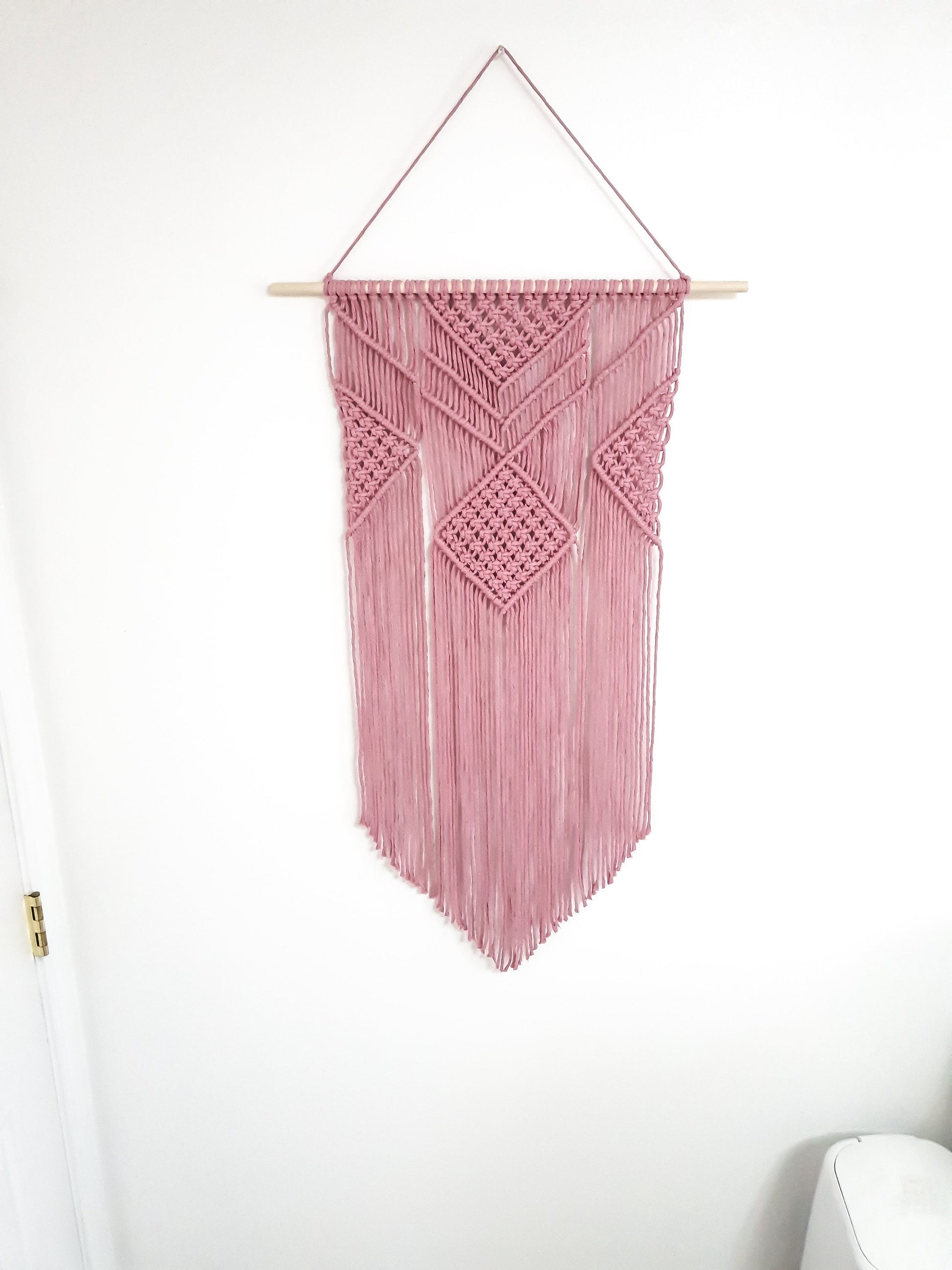 Large Macrame Wall Hanging, Macrame Wall Art, Woven Wall Hanging, Boho Wall Decor, Wall Tapestry, Macrame, Pink Nursery, Minimalist, Aztec