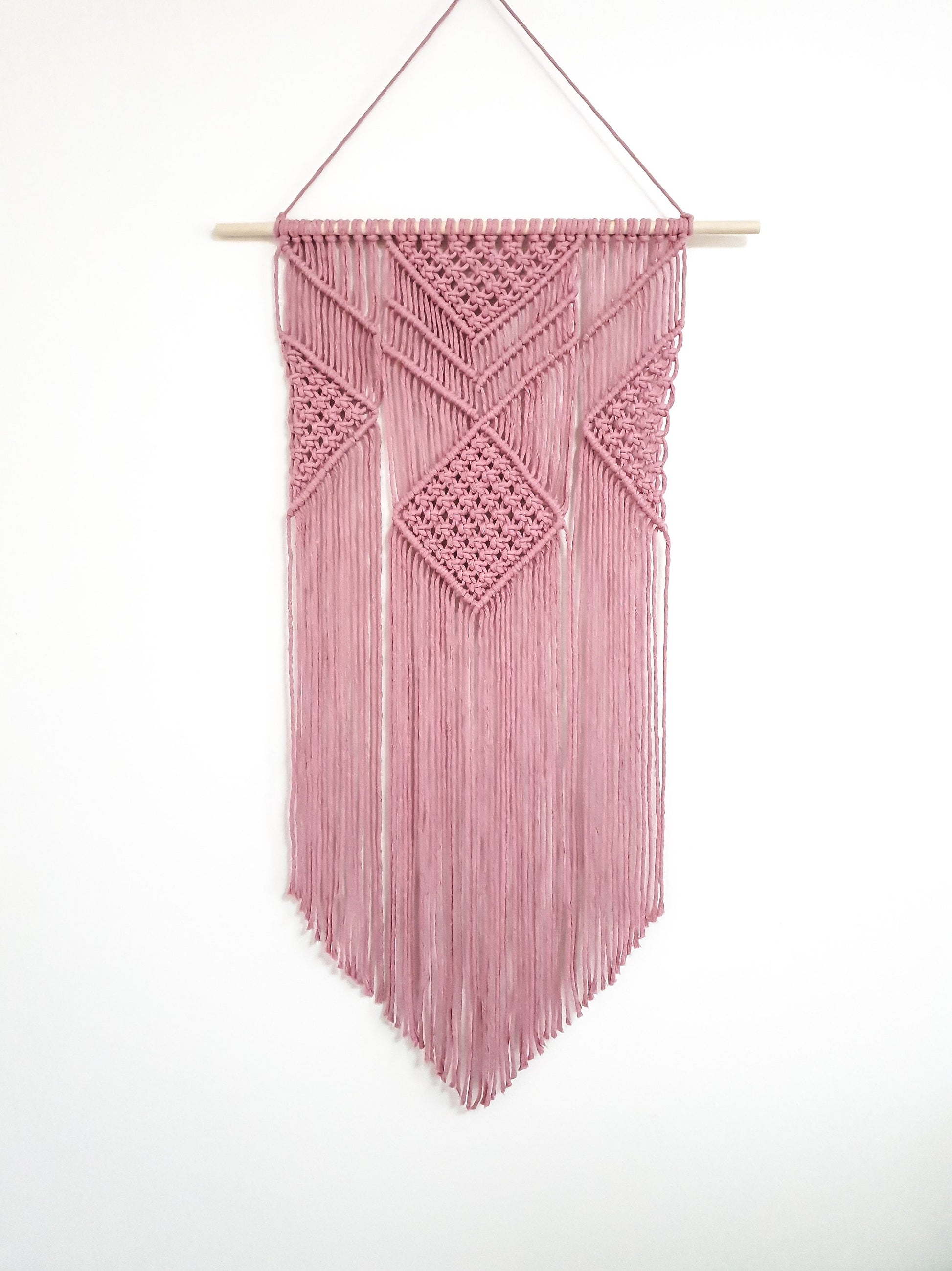 Large Macrame Wall Hanging, Macrame Wall Art, Woven Wall Hanging, Boho Wall Decor, Wall Tapestry, Macrame, Pink Nursery, Minimalist, Aztec