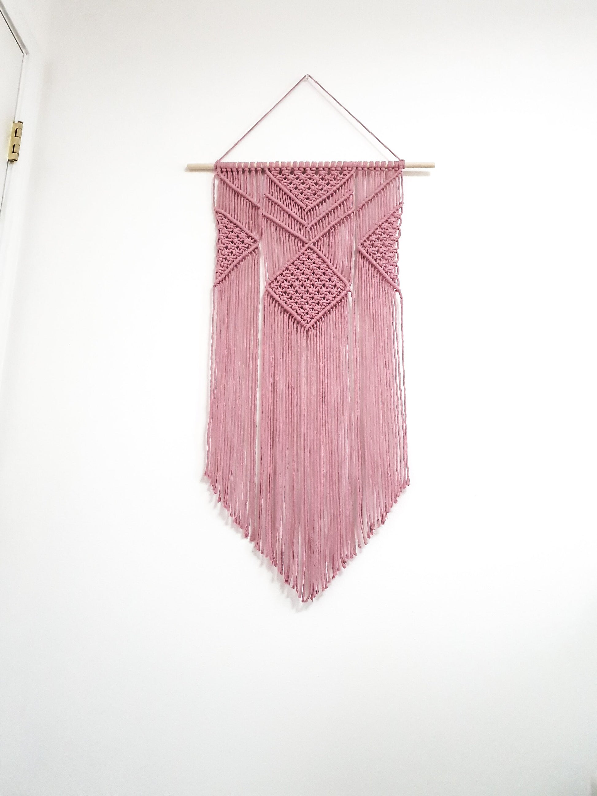 Large Macrame Wall Hanging, Macrame Wall Art, Woven Wall Hanging, Boho Wall Decor, Wall Tapestry, Macrame, Pink Nursery, Minimalist, Aztec