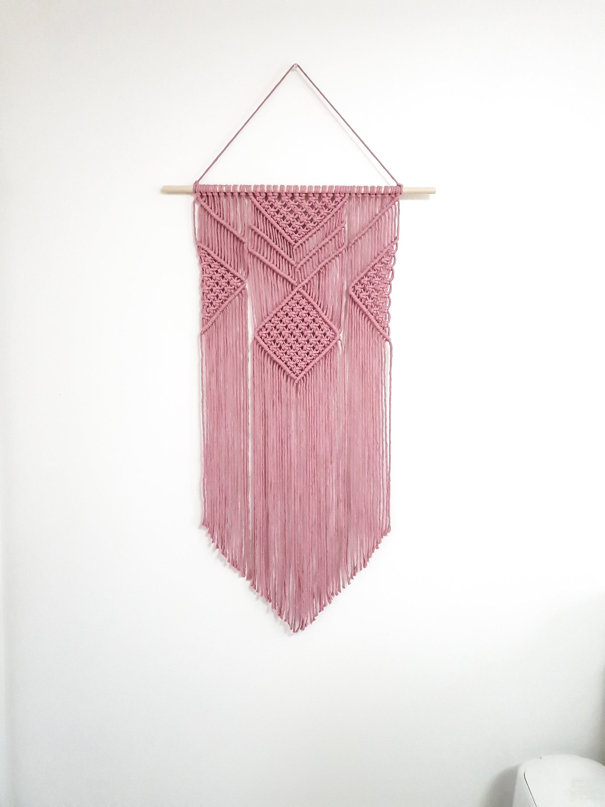 Large Macrame Wall Hanging, Macrame Wall Art, Woven Wall Hanging, Boho Wall Decor, Wall Tapestry, Macrame, Pink Nursery, Minimalist, Aztec