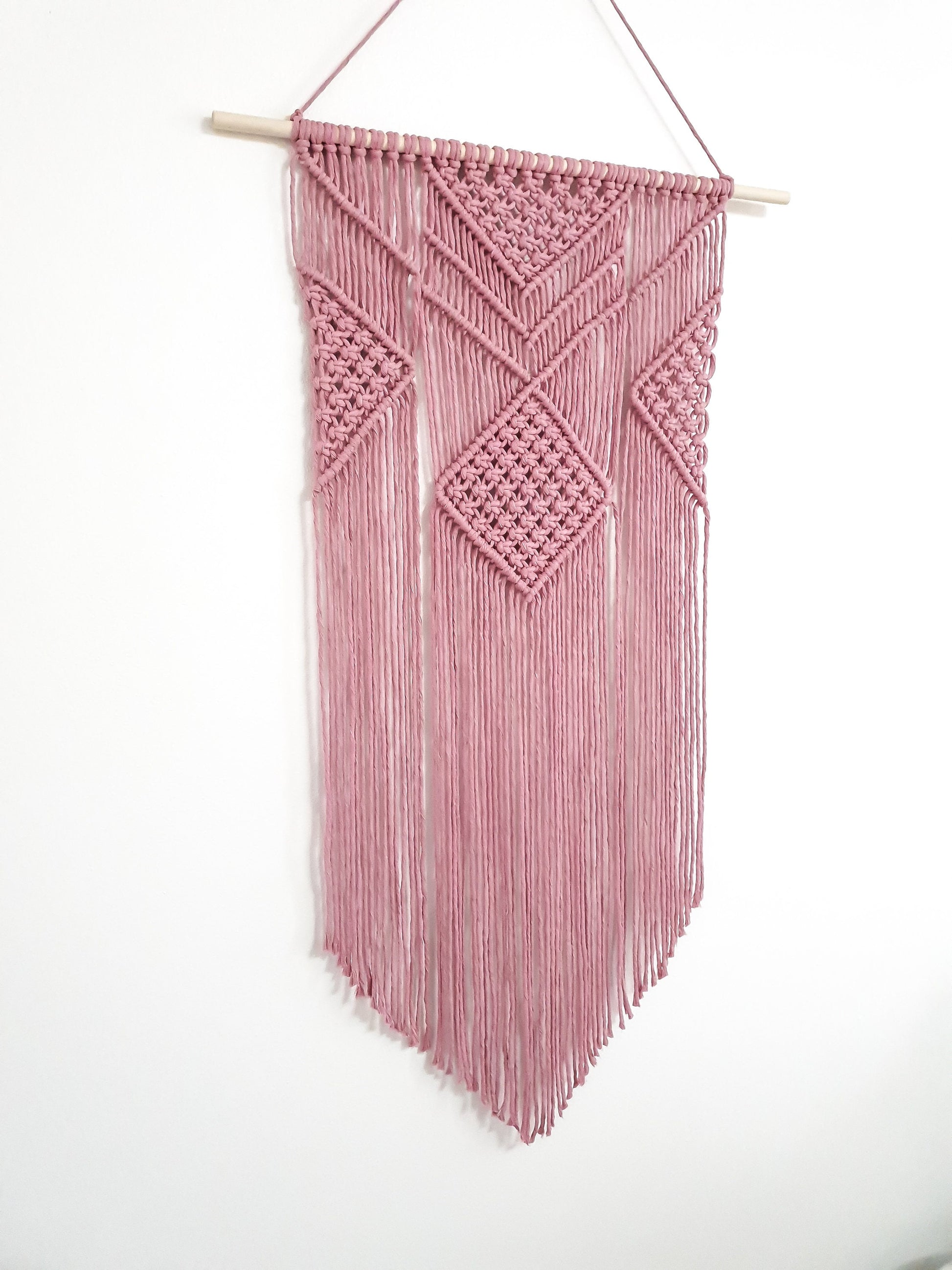 Large Macrame Wall Hanging, Macrame Wall Art, Woven Wall Hanging, Boho Wall Decor, Wall Tapestry, Macrame, Pink Nursery, Minimalist, Aztec