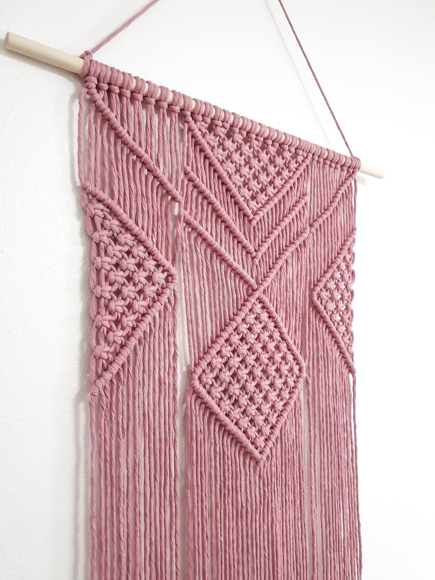 Large Macrame Wall Hanging, Macrame Wall Art, Woven Wall Hanging, Boho Wall Decor, Wall Tapestry, Macrame, Pink Nursery, Minimalist, Aztec