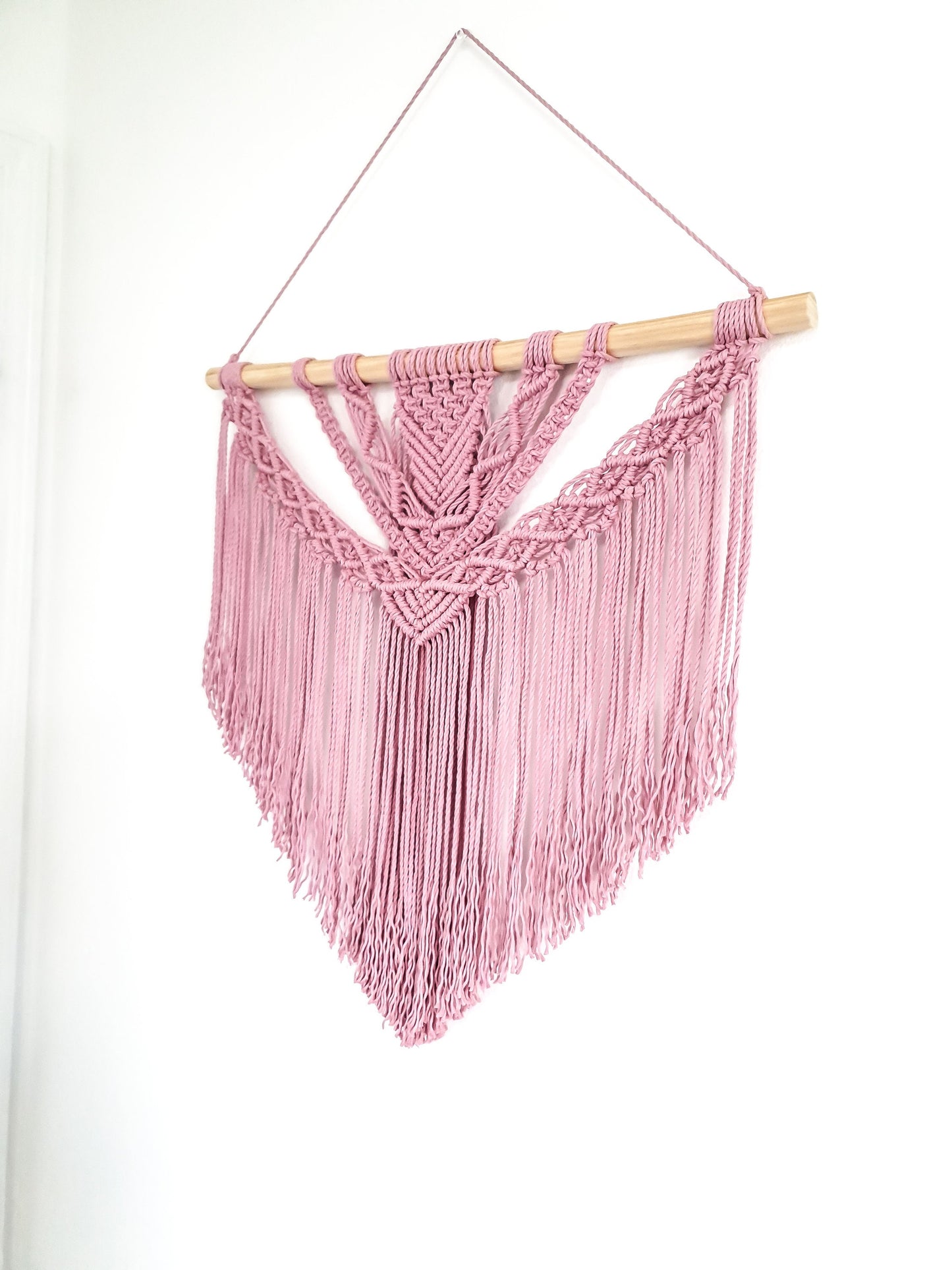 Large Macrame Wall Hanging, Macrame Wall Art, Woven Wall Hanging, Boho Wall Decor, Wall Tapestry, Macrame, pink, Girls Room, Minimalist