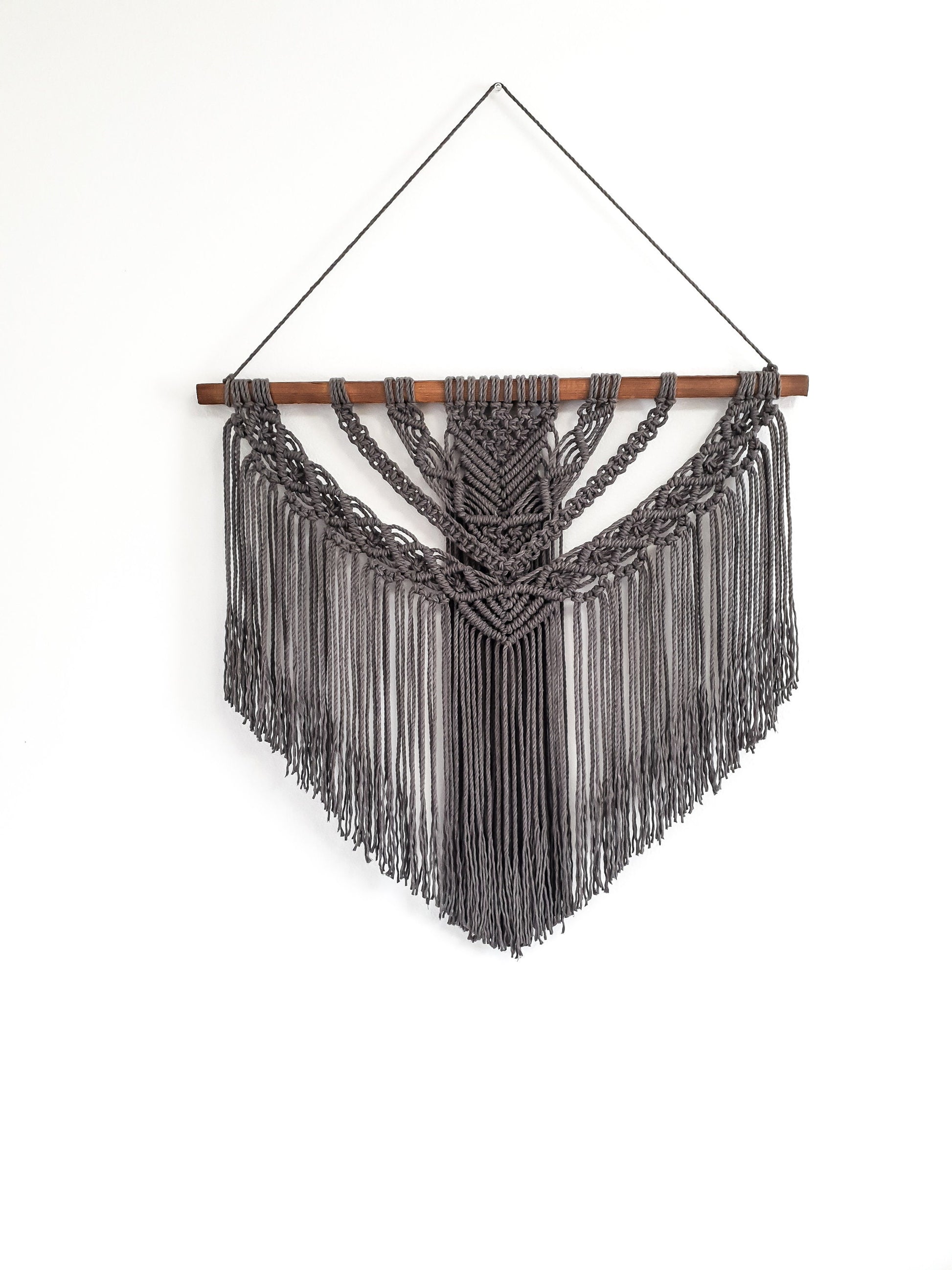 Large Macrame Wall Hanging, Macrame Wall Art, Woven Wall Hanging, Boho Wall Decor, Wall Tapestry, Macrame, Gray, Grey, Minimalist