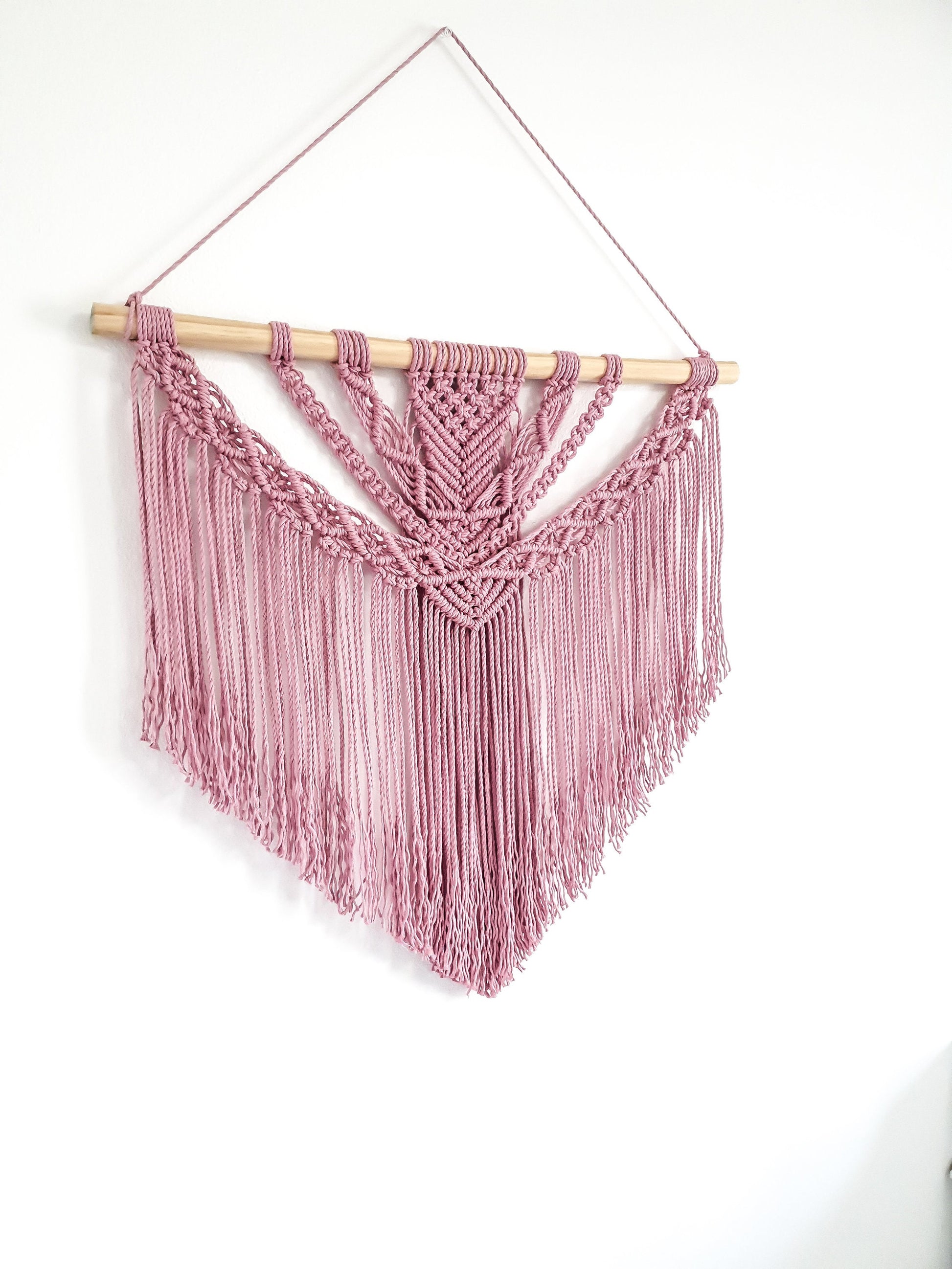 Large Macrame Wall Hanging, Macrame Wall Art, Woven Wall Hanging, Boho Wall Decor, Wall Tapestry, Macrame, pink, Girls Room, Minimalist