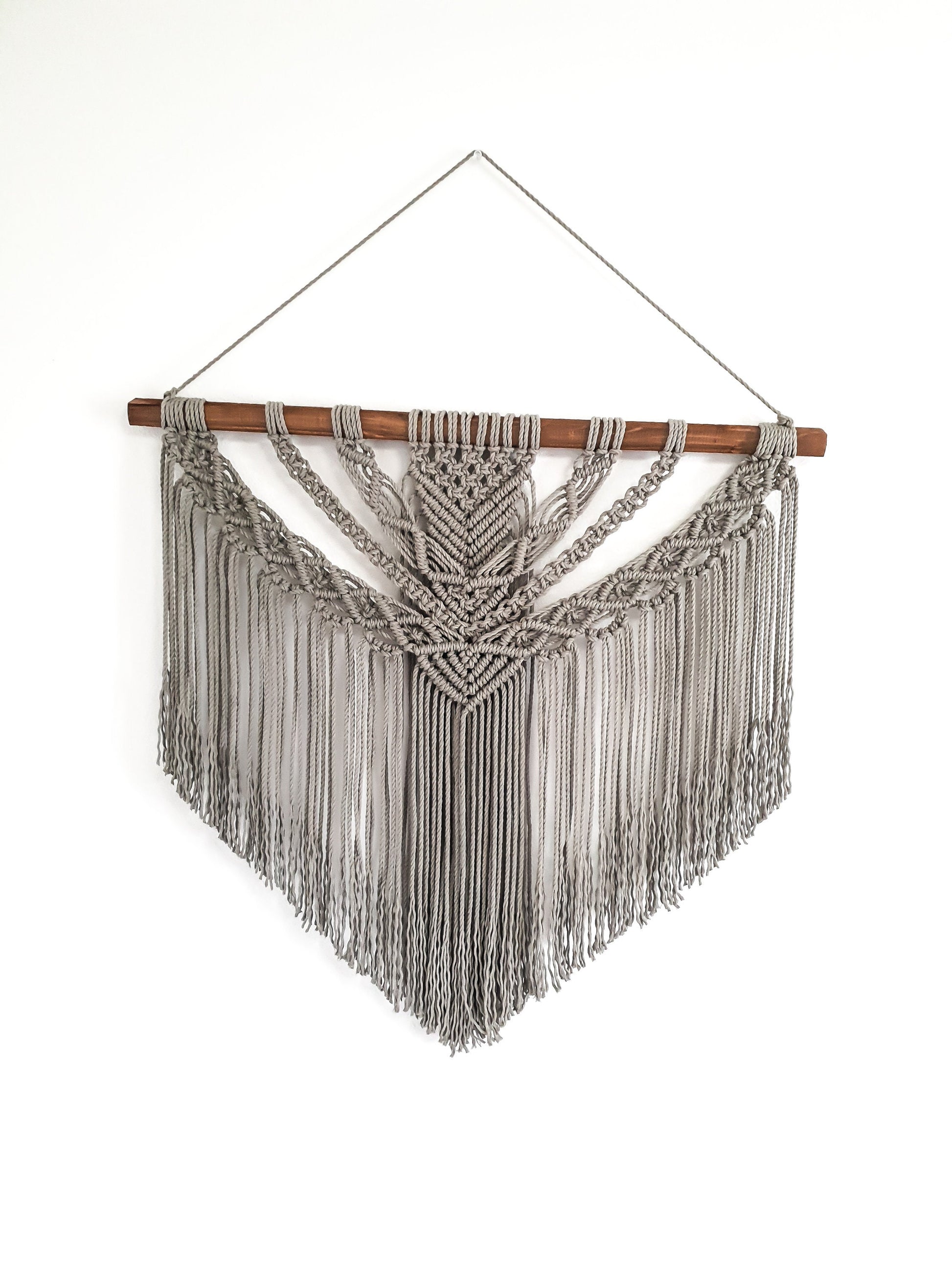 Large Macrame Wall Hanging, Macrame Wall Art, Woven Wall Hanging, Boho Wall Decor, Wall Tapestry, Macrame, Light Gray, Minimalist