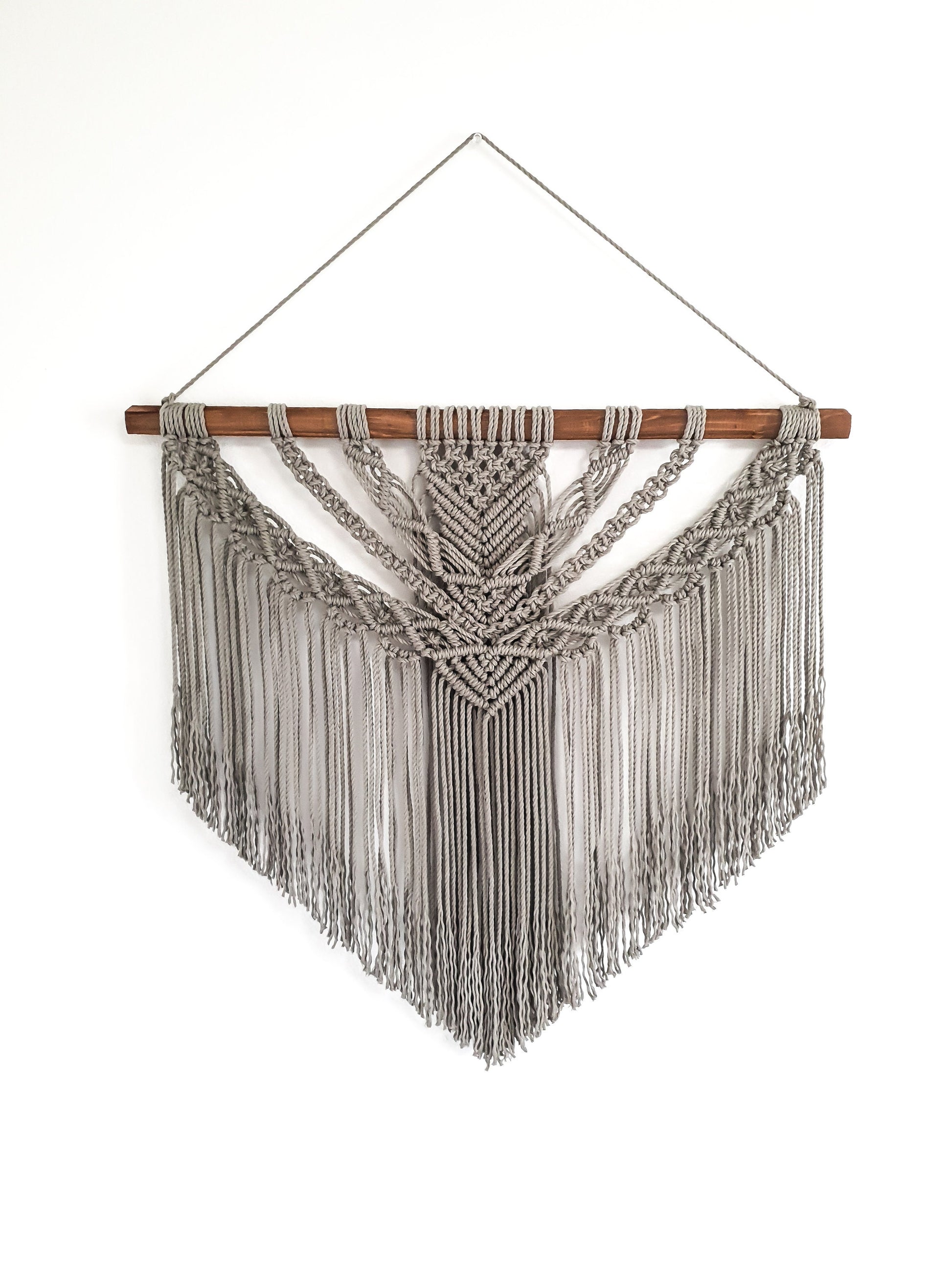 Large Macrame Wall Hanging, Macrame Wall Art, Woven Wall Hanging, Boho Wall Decor, Wall Tapestry, Macrame, Light Gray, Minimalist