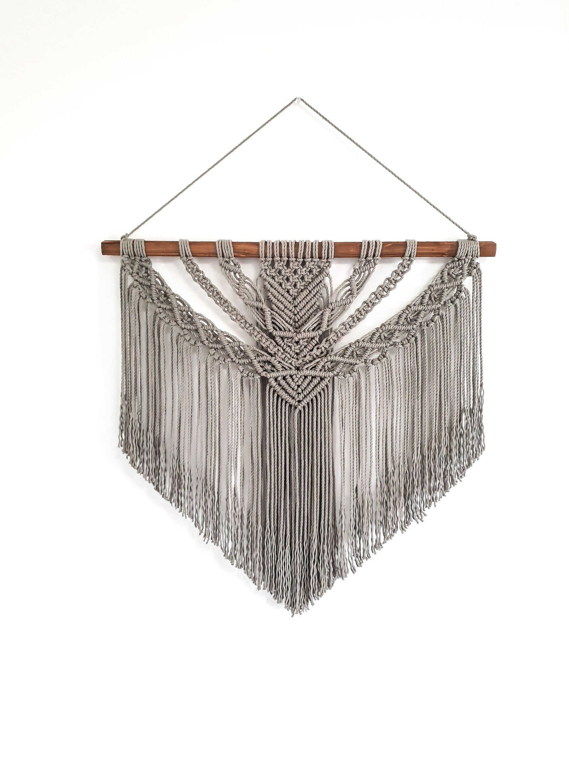 Large Macrame Wall Hanging, Macrame Wall Art, Woven Wall Hanging, Boho Wall Decor, Wall Tapestry, Macrame, Light Gray, Minimalist