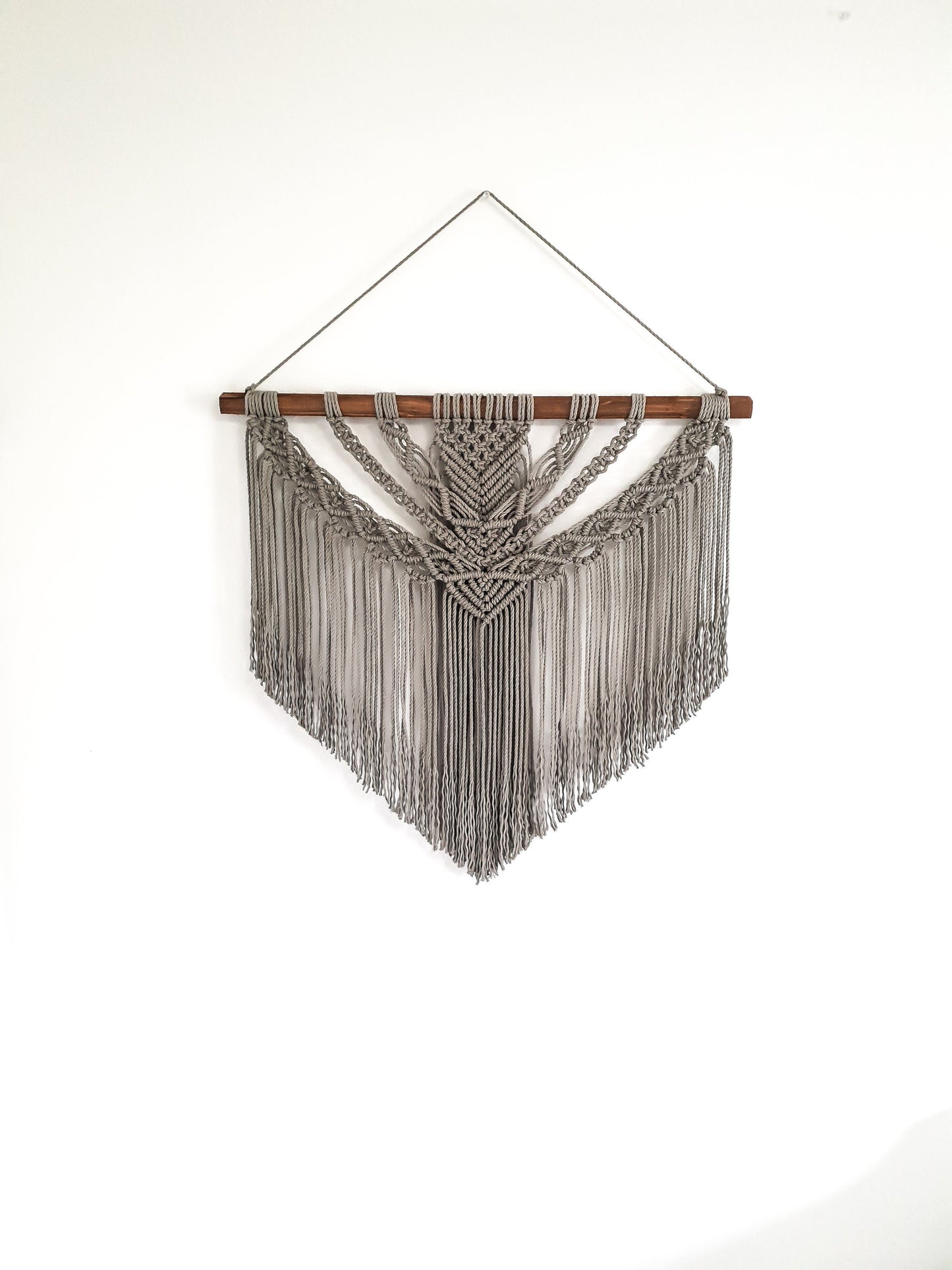 Large Macrame Wall Hanging, Macrame Wall Art, Woven Wall Hanging, Boho Wall Decor, Wall Tapestry, Macrame, Light Gray, Minimalist