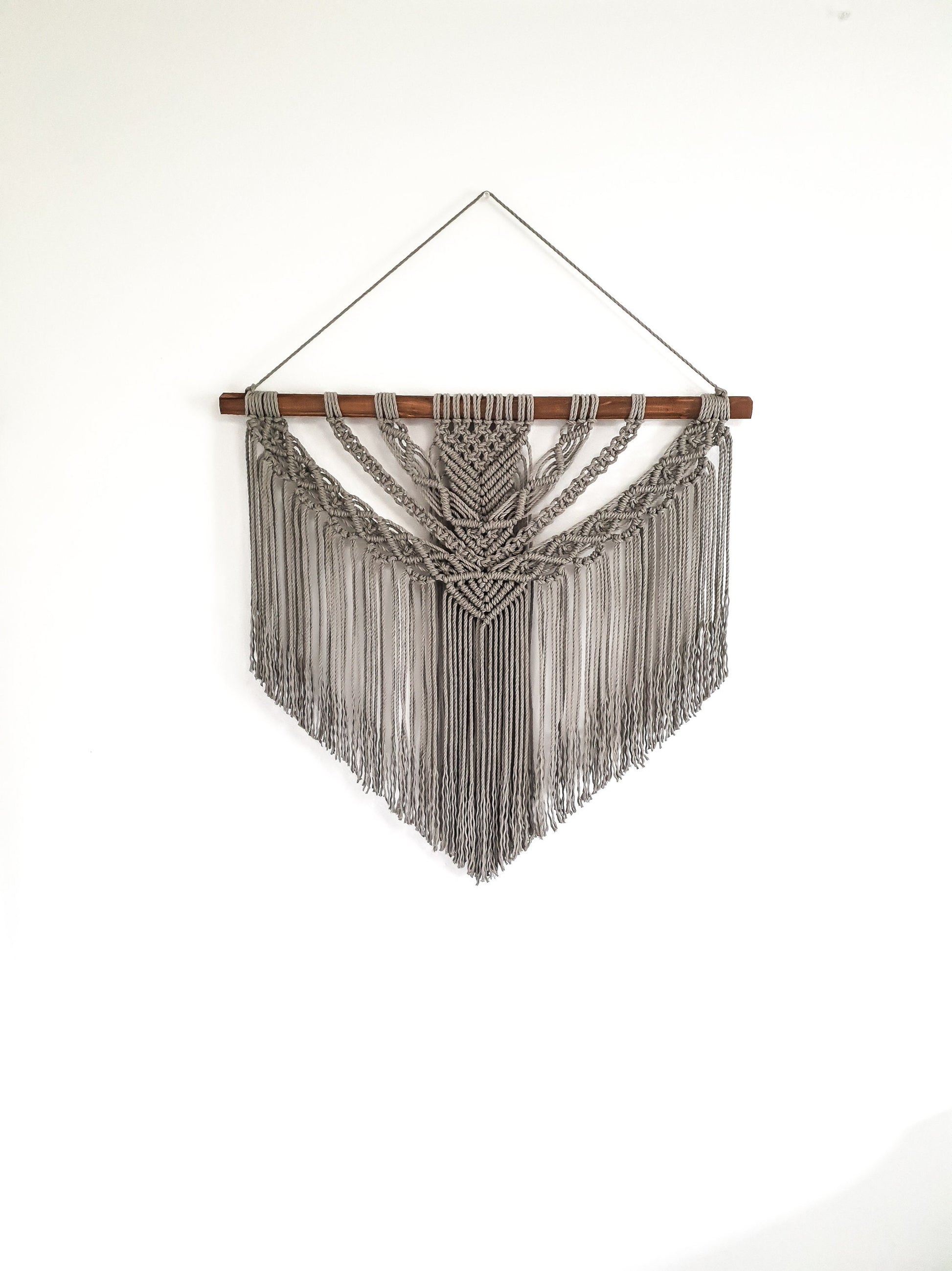 Large Macrame Wall Hanging, Macrame Wall Art, Woven Wall Hanging, Boho Wall Decor, Wall Tapestry, Macrame, Light Gray, Minimalist