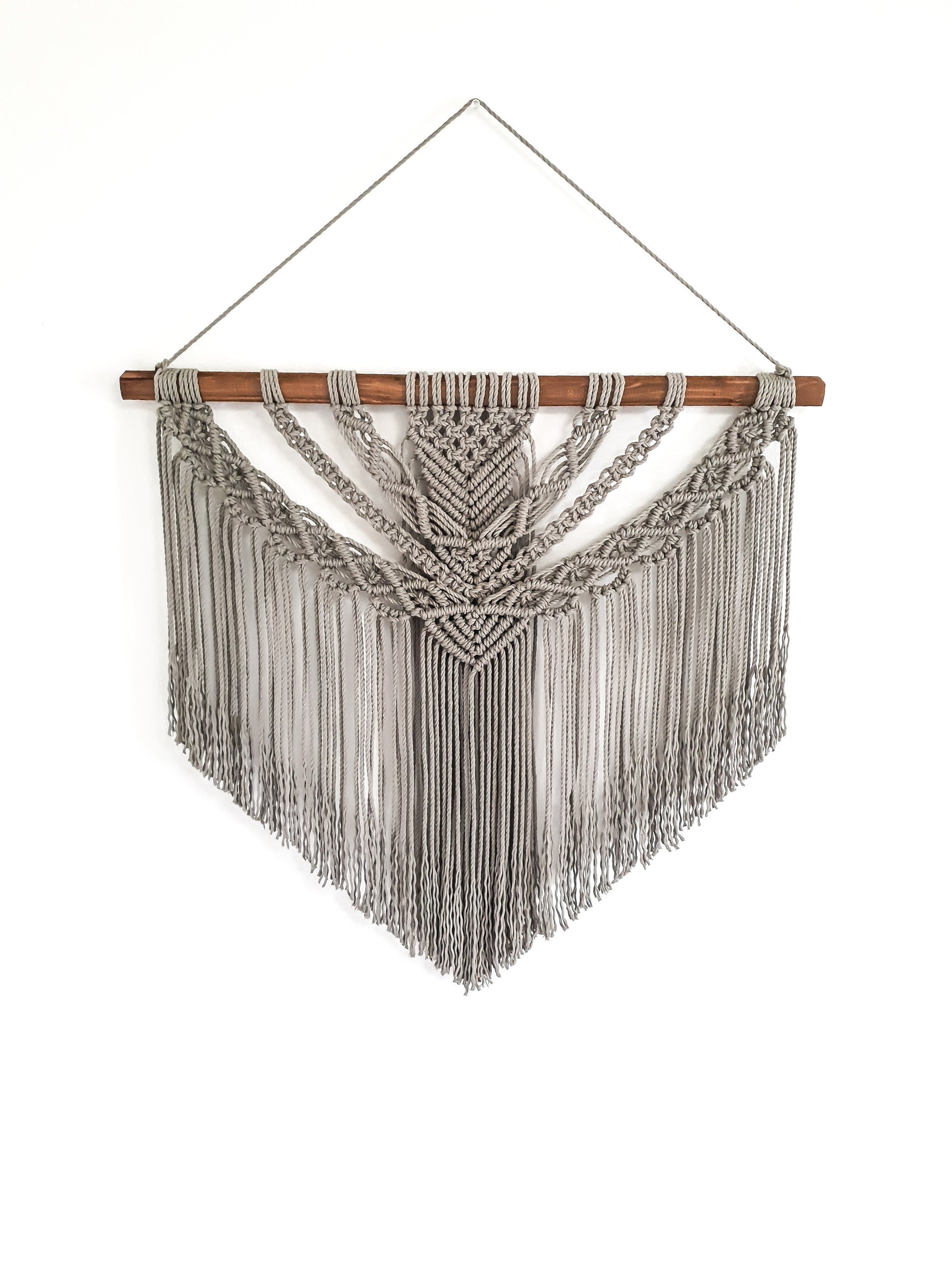Large Macrame Wall Hanging, Macrame Wall Art, Woven Wall Hanging, Boho Wall Decor, Wall Tapestry, Macrame, Light Gray, Minimalist