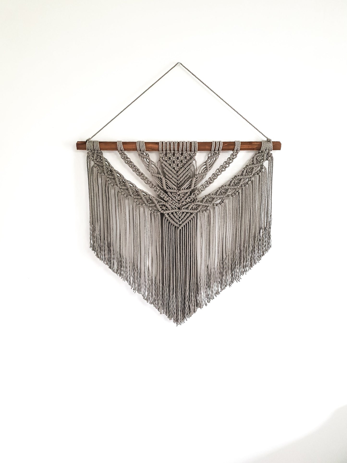 Large Macrame Wall Hanging, Macrame Wall Art, Woven Wall Hanging, Boho Wall Decor, Wall Tapestry, Macrame, Light Gray, Minimalist