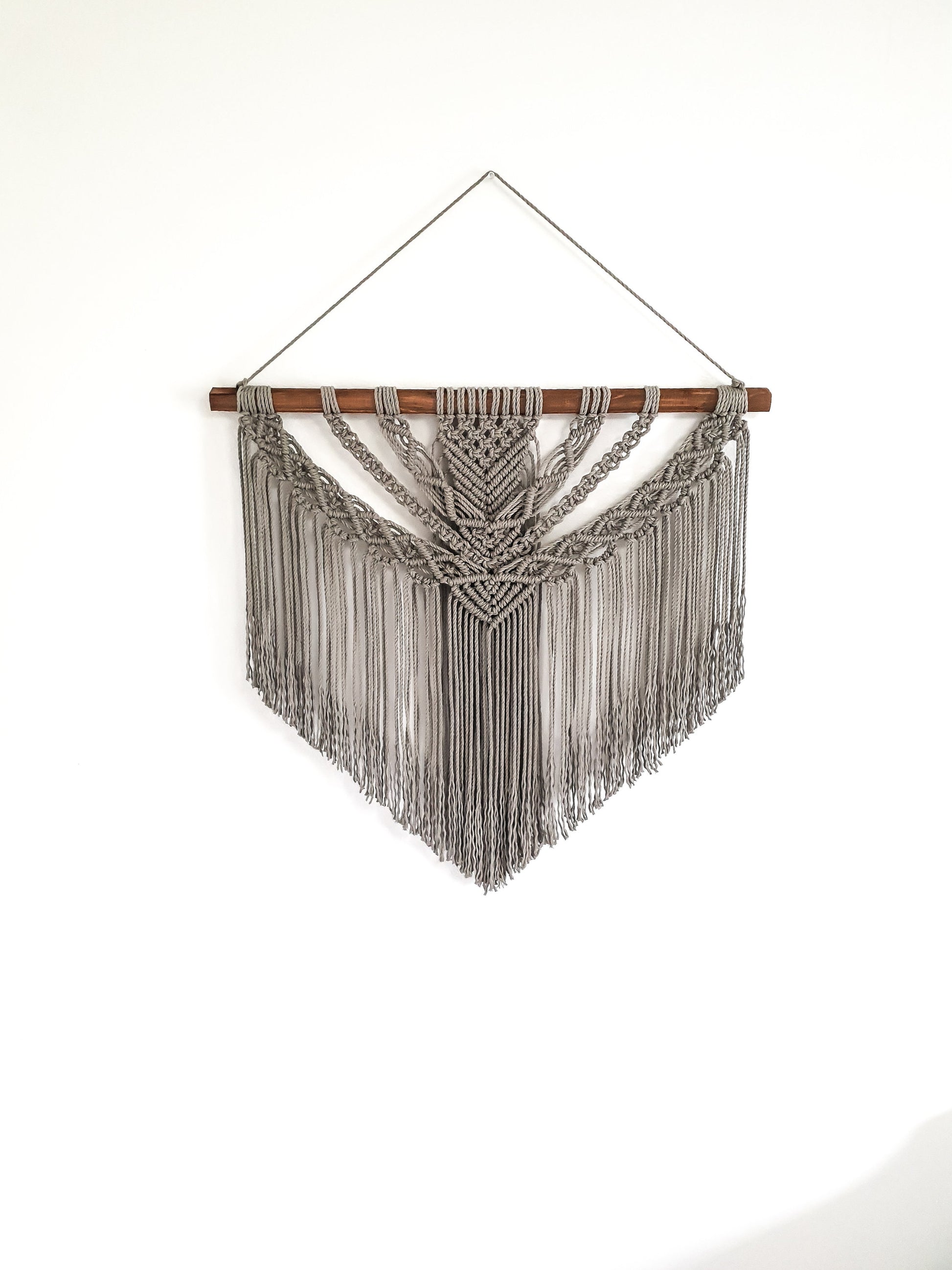 Large Macrame Wall Hanging, Macrame Wall Art, Woven Wall Hanging, Boho Wall Decor, Wall Tapestry, Macrame, Light Gray, Minimalist