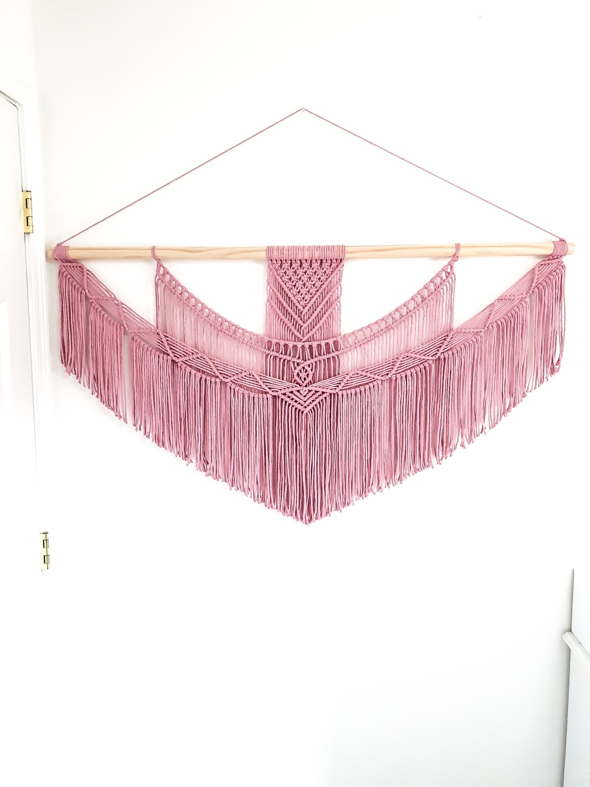 X Large Macrame Wall Hanging, Pink Macrame Wall Art, Woven Wall Hanging, Boho Wall Decor, Wall Tapestry, Macrame, Wedding Backdrop