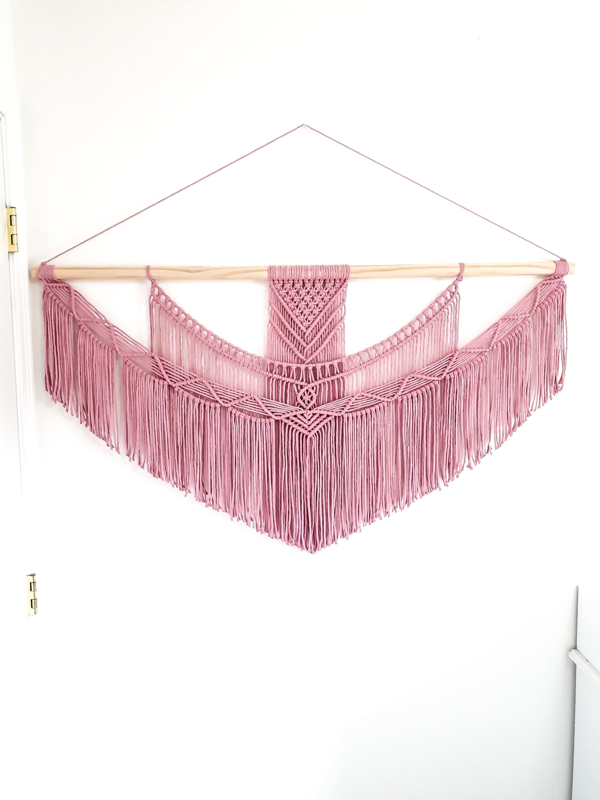 X Large Macrame Wall Hanging, Pink Macrame Wall Art, Woven Wall Hanging, Boho Wall Decor, Wall Tapestry, Macrame, Wedding Backdrop
