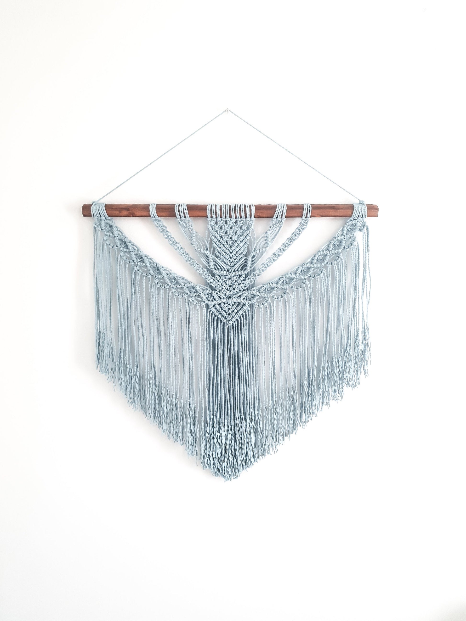 Large Macrame Wall Hanging, Macrame Wall Art, Woven Wall Hanging, Boho Wall Decor, Wall Tapestry, Macrame, Light Blue, Minimalist