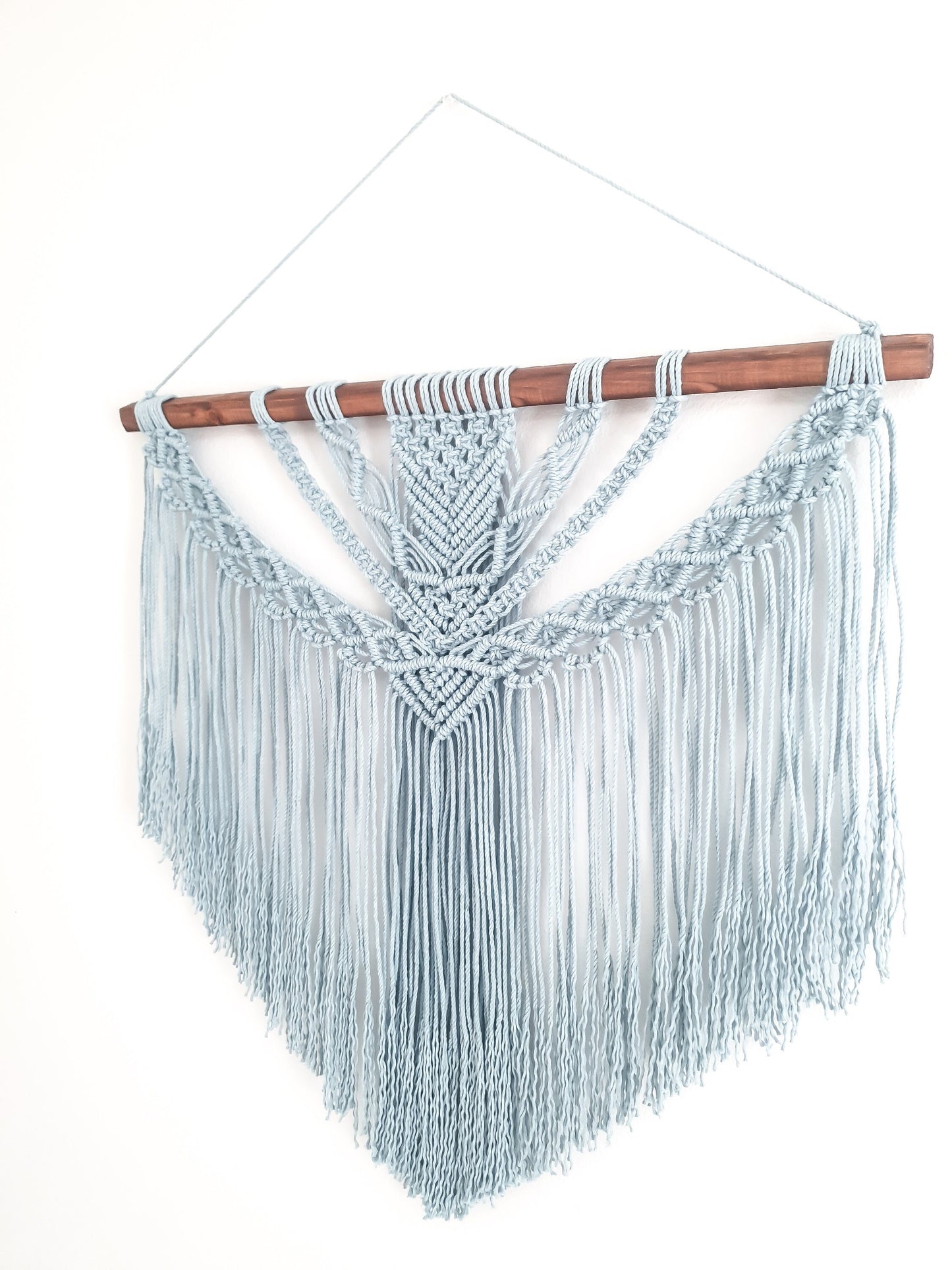 Large Macrame Wall Hanging, Macrame Wall Art, Woven Wall Hanging, Boho Wall Decor, Wall Tapestry, Macrame, Light Blue, Minimalist