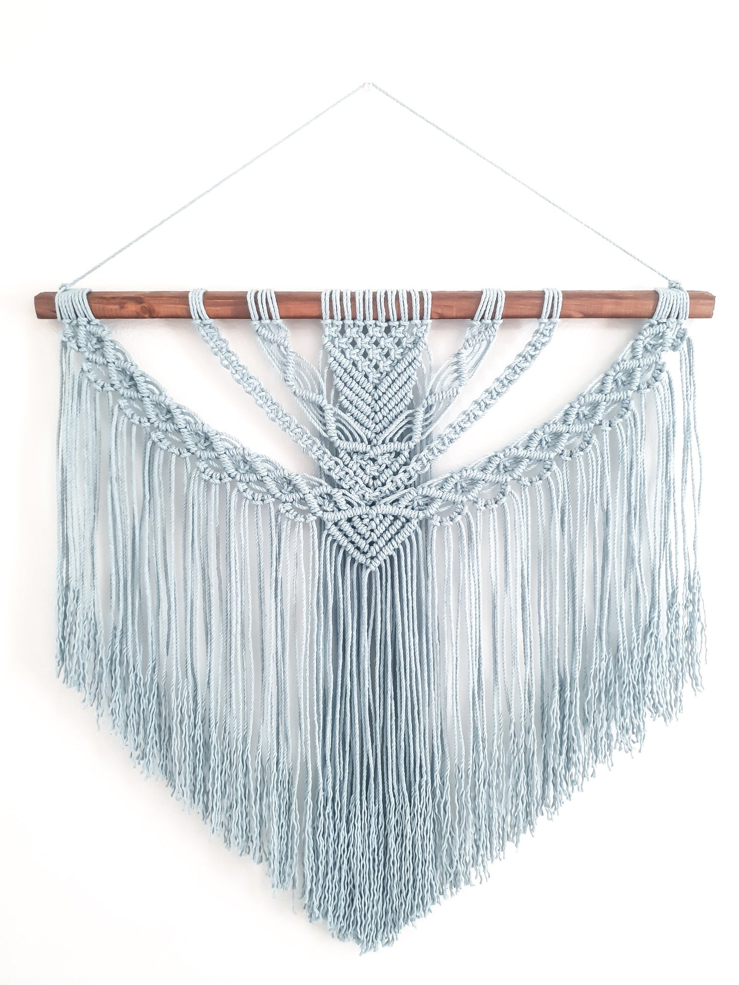 Large Macrame Wall Hanging, Macrame Wall Art, Woven Wall Hanging, Boho Wall Decor, Wall Tapestry, Macrame, Light Blue, Minimalist