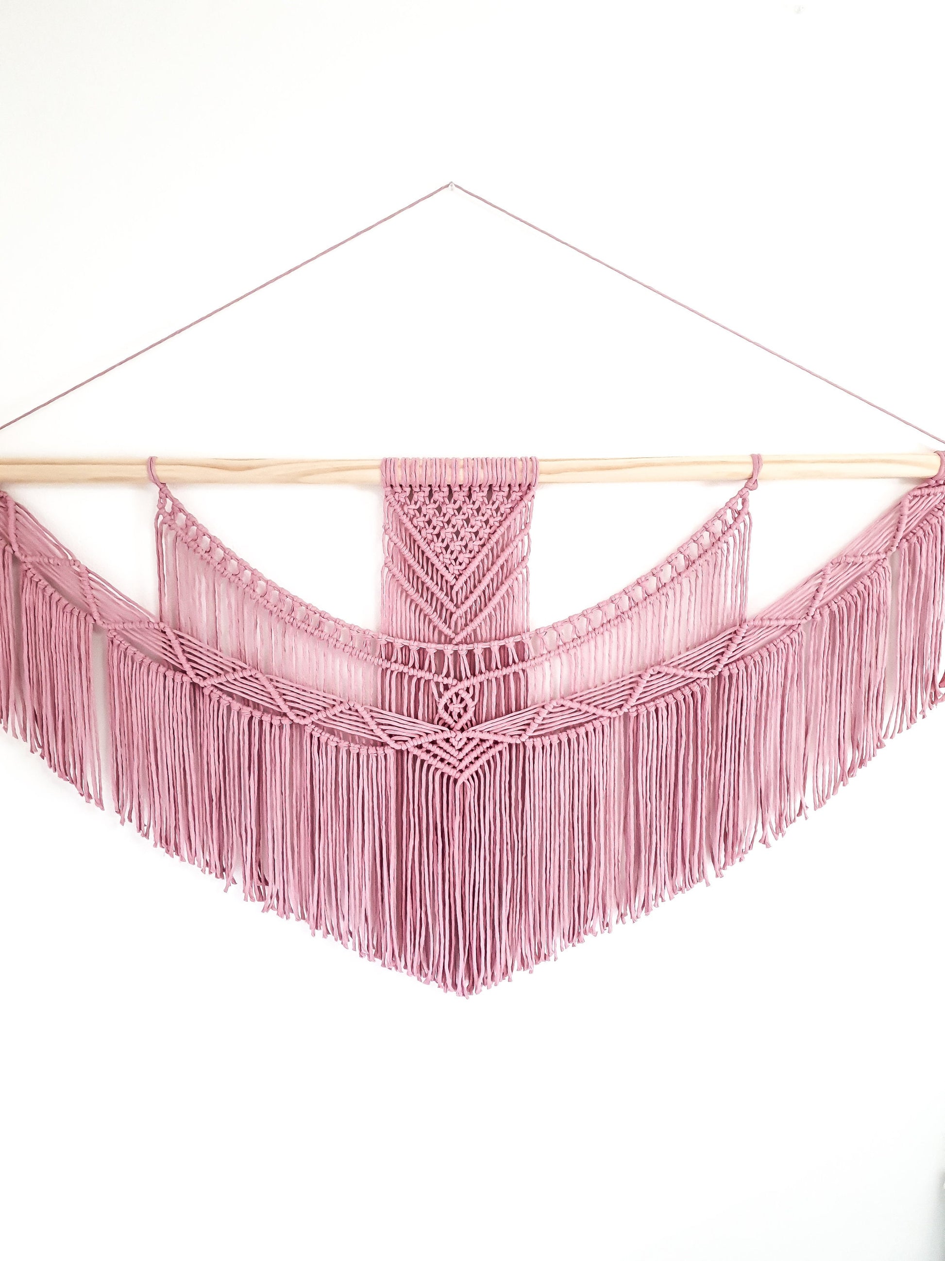 X Large Macrame Wall Hanging, Pink Macrame Wall Art, Woven Wall Hanging, Boho Wall Decor, Wall Tapestry, Macrame, Wedding Backdrop