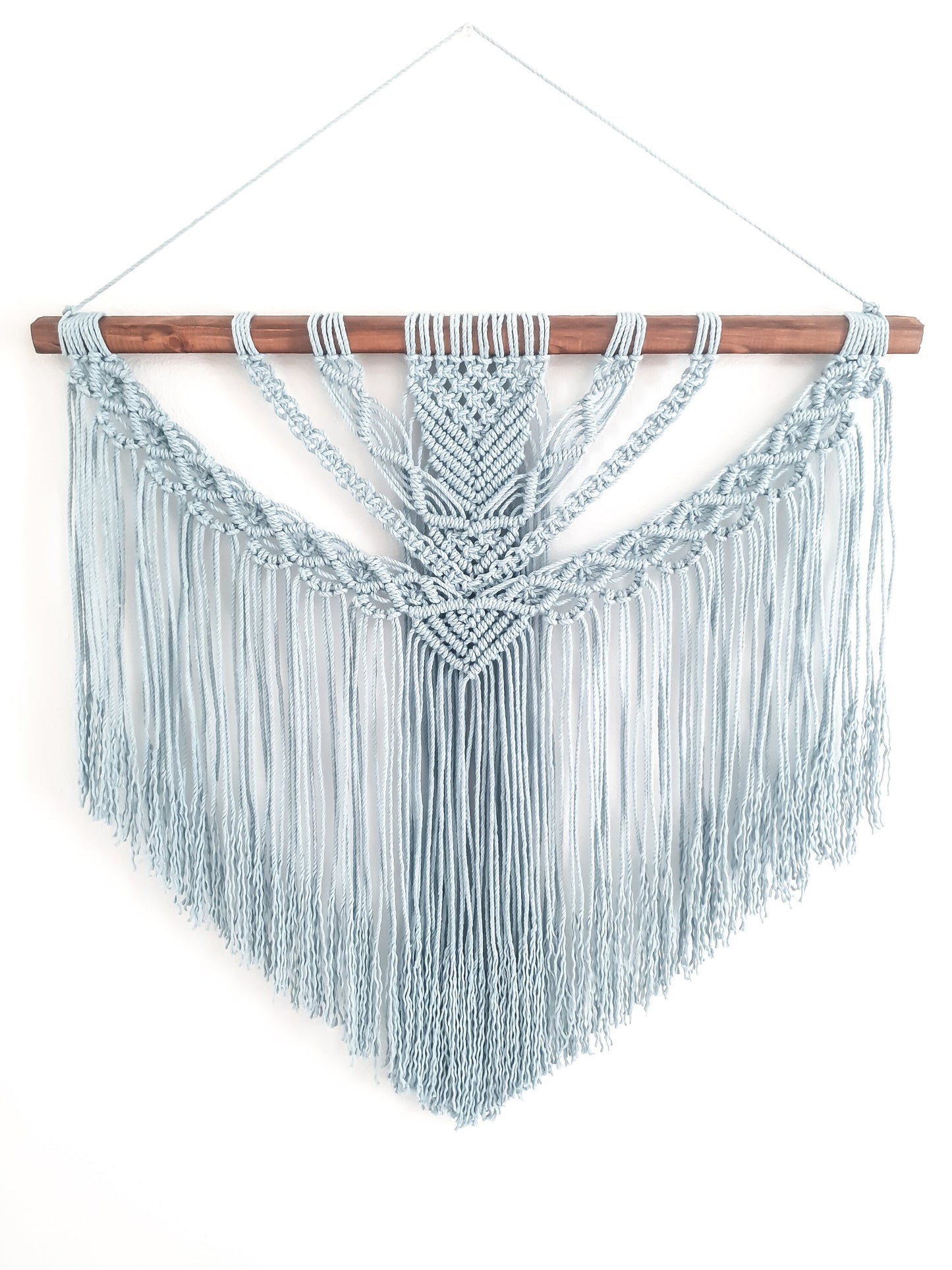 Large Macrame Wall Hanging, Macrame Wall Art, Woven Wall Hanging, Boho Wall Decor, Wall Tapestry, Macrame, Light Blue, Minimalist