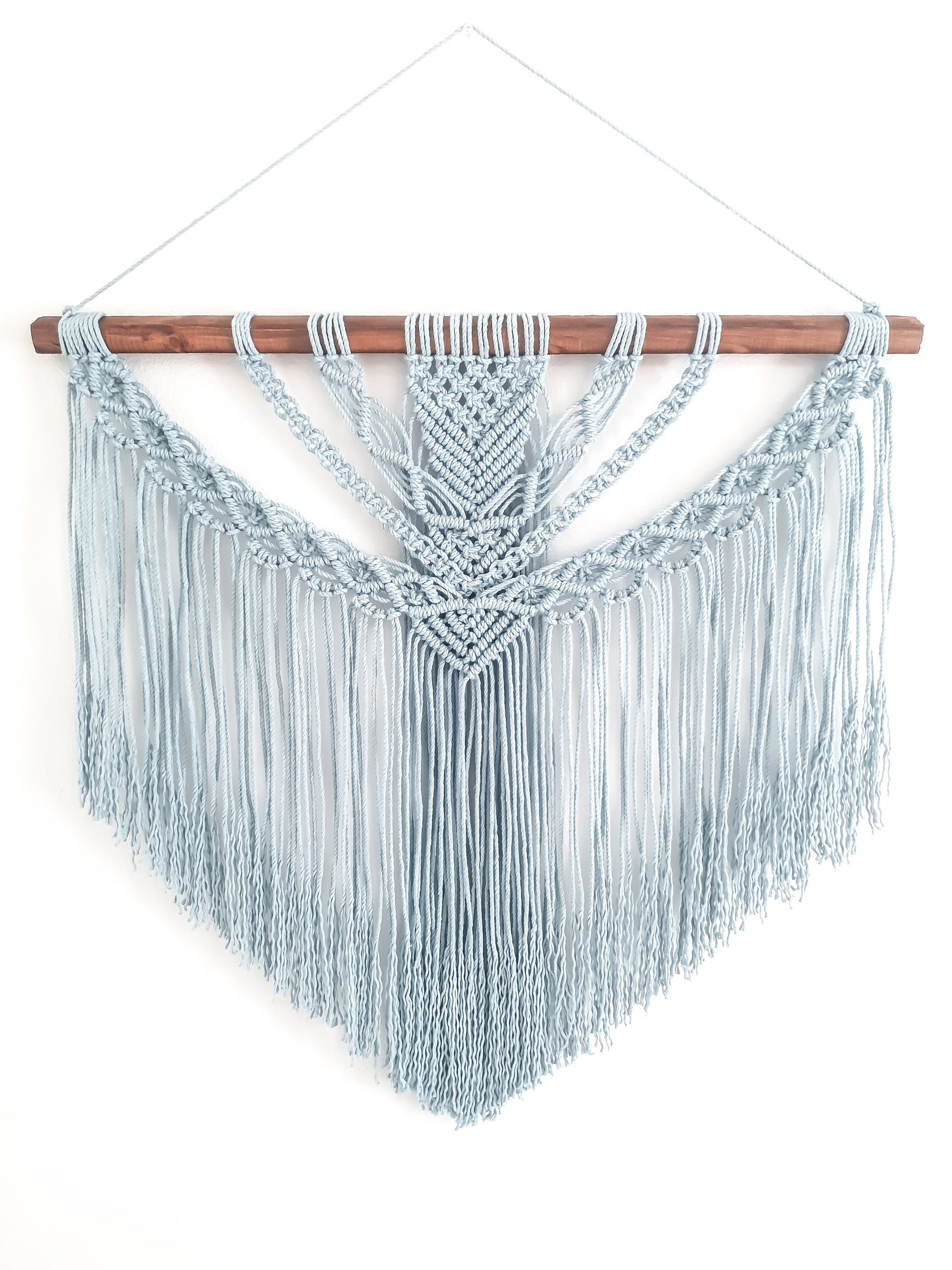Large Macrame Wall Hanging, Macrame Wall Art, Woven Wall Hanging, Boho Wall Decor, Wall Tapestry, Macrame, Light Blue, Minimalist
