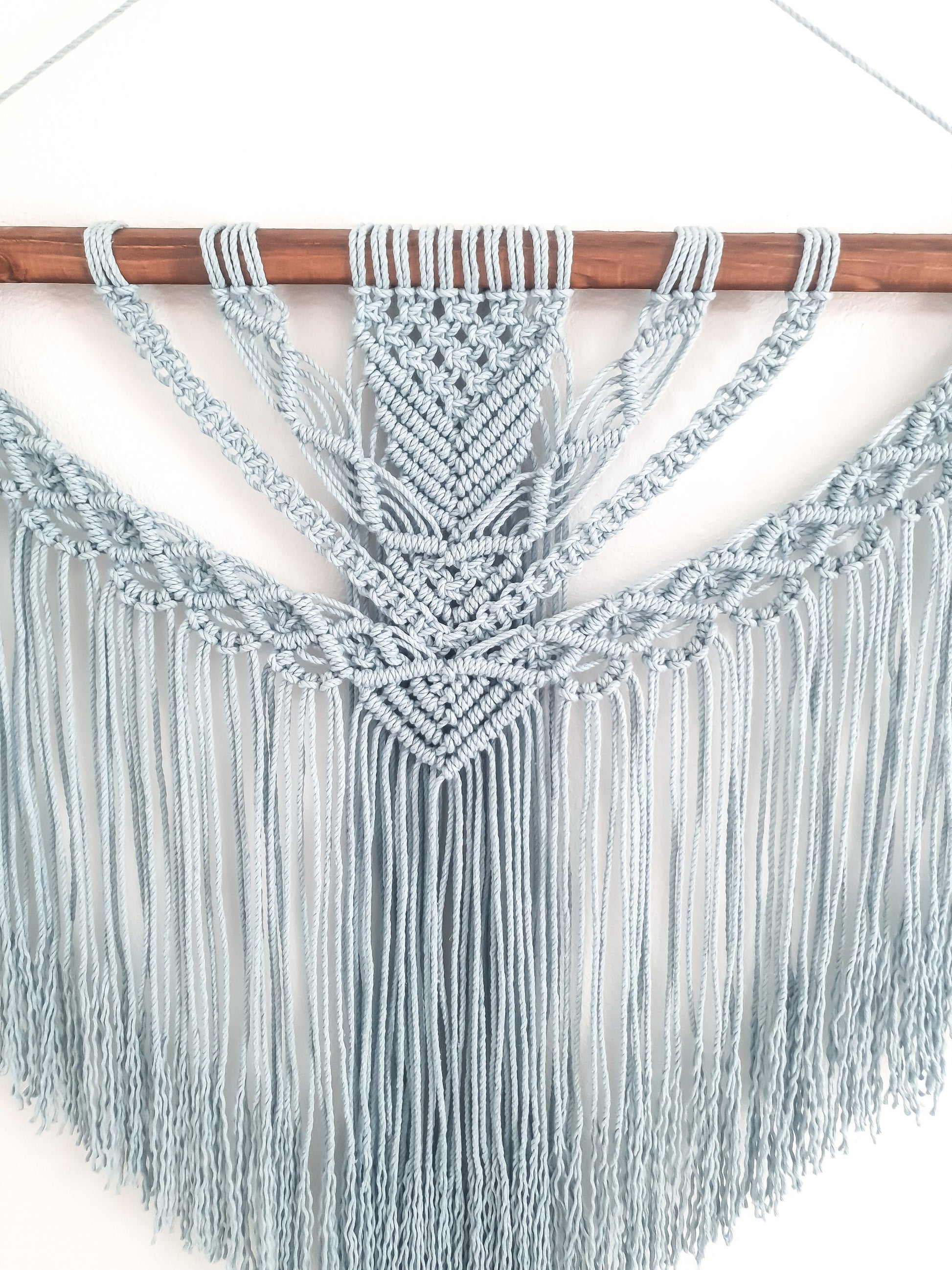 Large Macrame Wall Hanging, Macrame Wall Art, Woven Wall Hanging, Boho Wall Decor, Wall Tapestry, Macrame, Light Blue, Minimalist