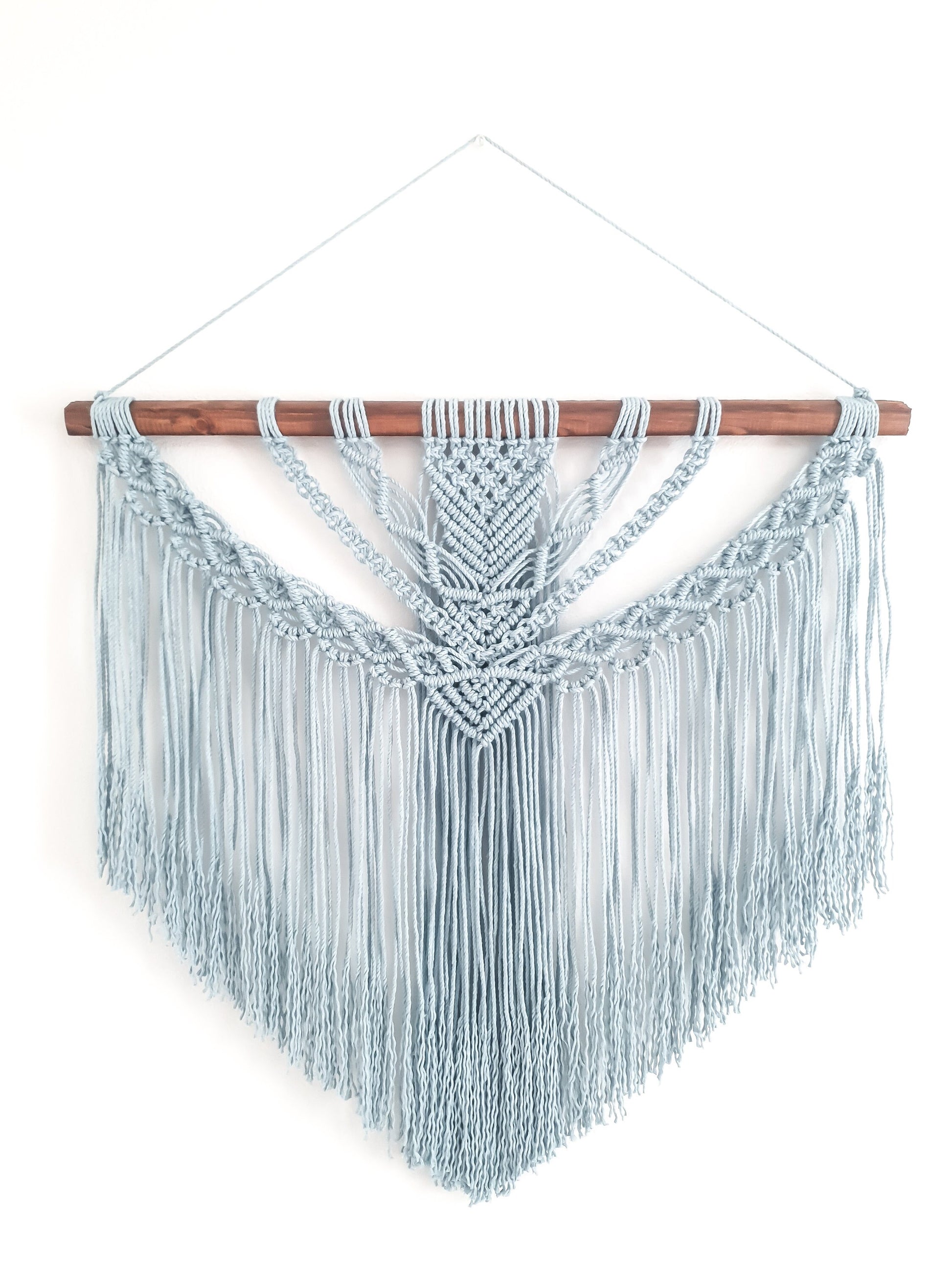 Large Macrame Wall Hanging, Macrame Wall Art, Woven Wall Hanging, Boho Wall Decor, Wall Tapestry, Macrame, Light Blue, Minimalist