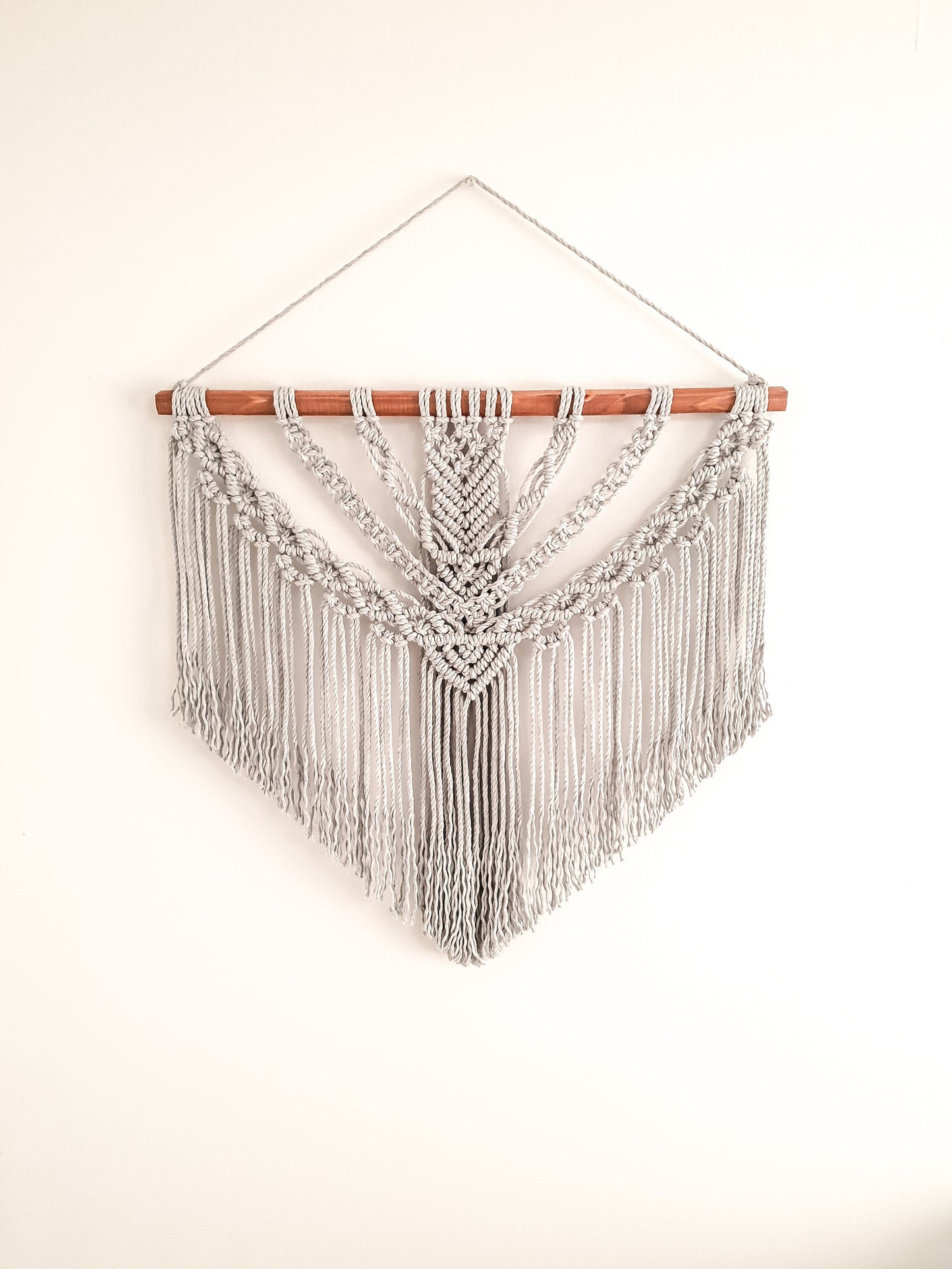 Large Macrame Wall Hanging, Macrame Wall Art, Woven Wall Hanging, Boho Wall Decor, Wall Tapestry, Macrame, Light Gray, Minimalist