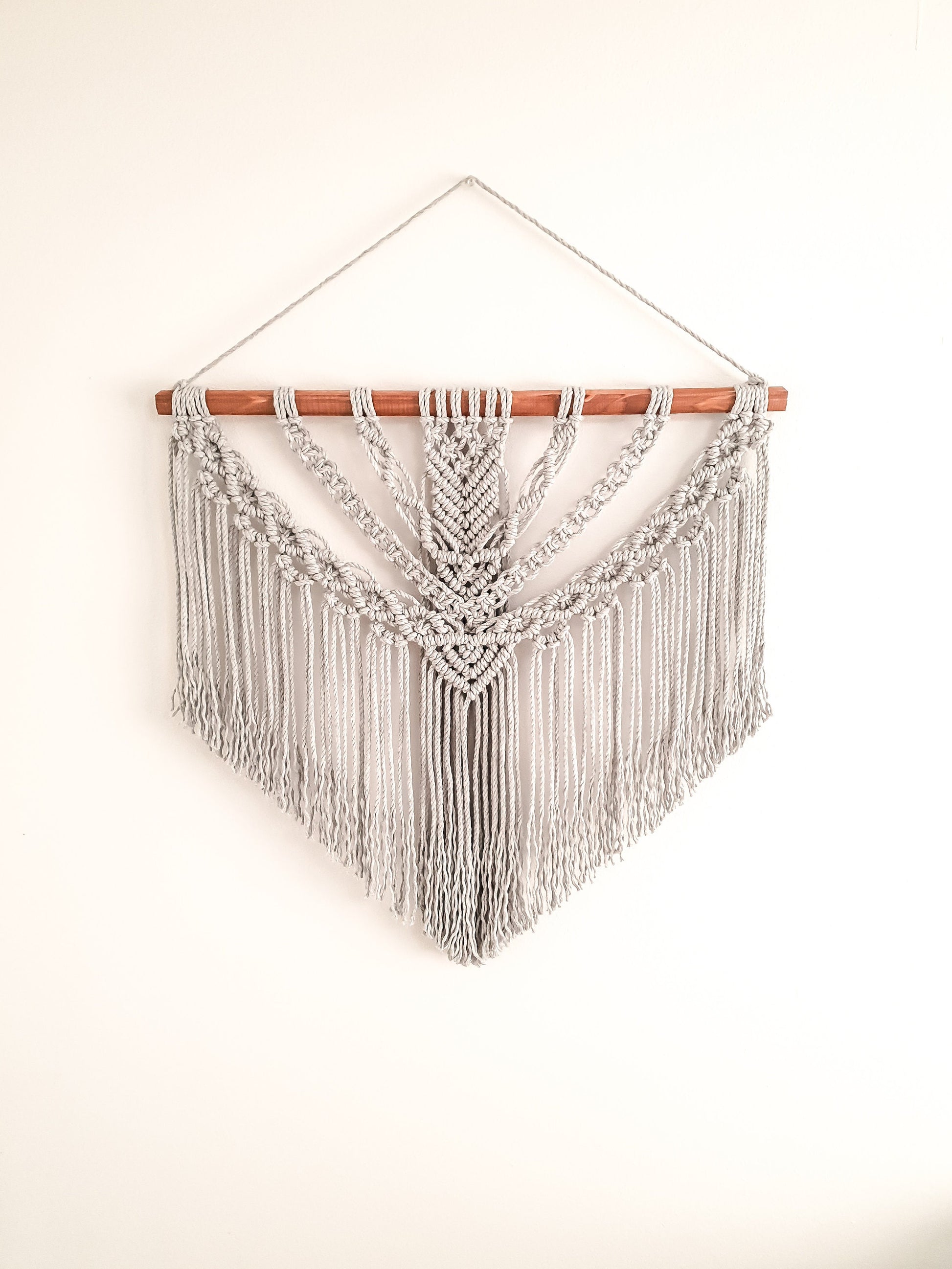 Large Macrame Wall Hanging, Macrame Wall Art, Woven Wall Hanging, Boho Wall Decor, Wall Tapestry, Macrame, Light Gray, Minimalist