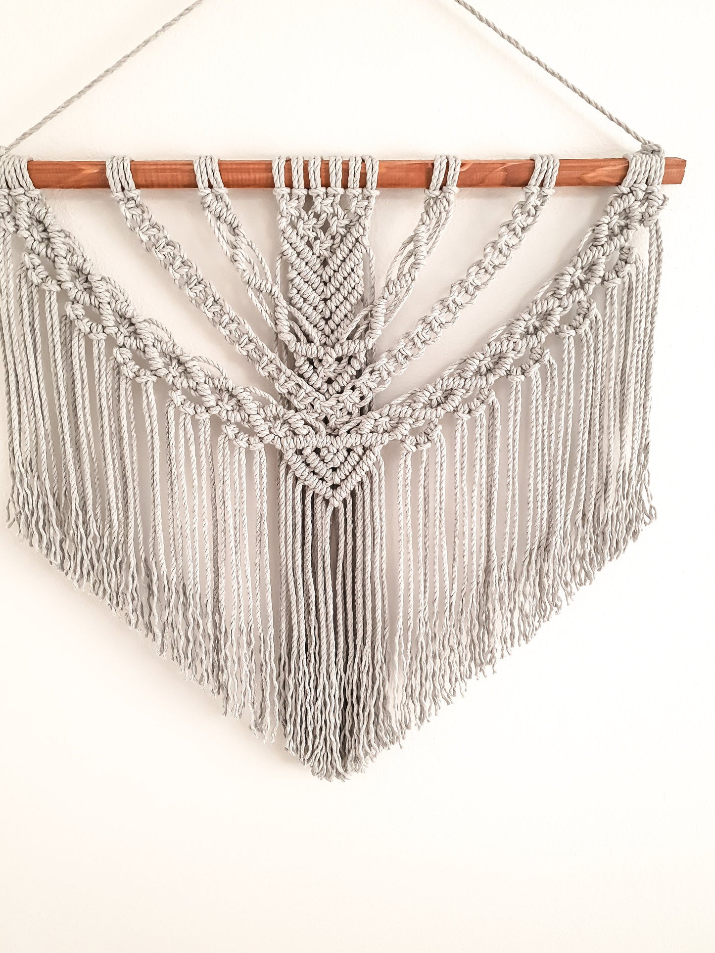Large Macrame Wall Hanging, Macrame Wall Art, Woven Wall Hanging, Boho Wall Decor, Wall Tapestry, Macrame, Light Gray, Minimalist