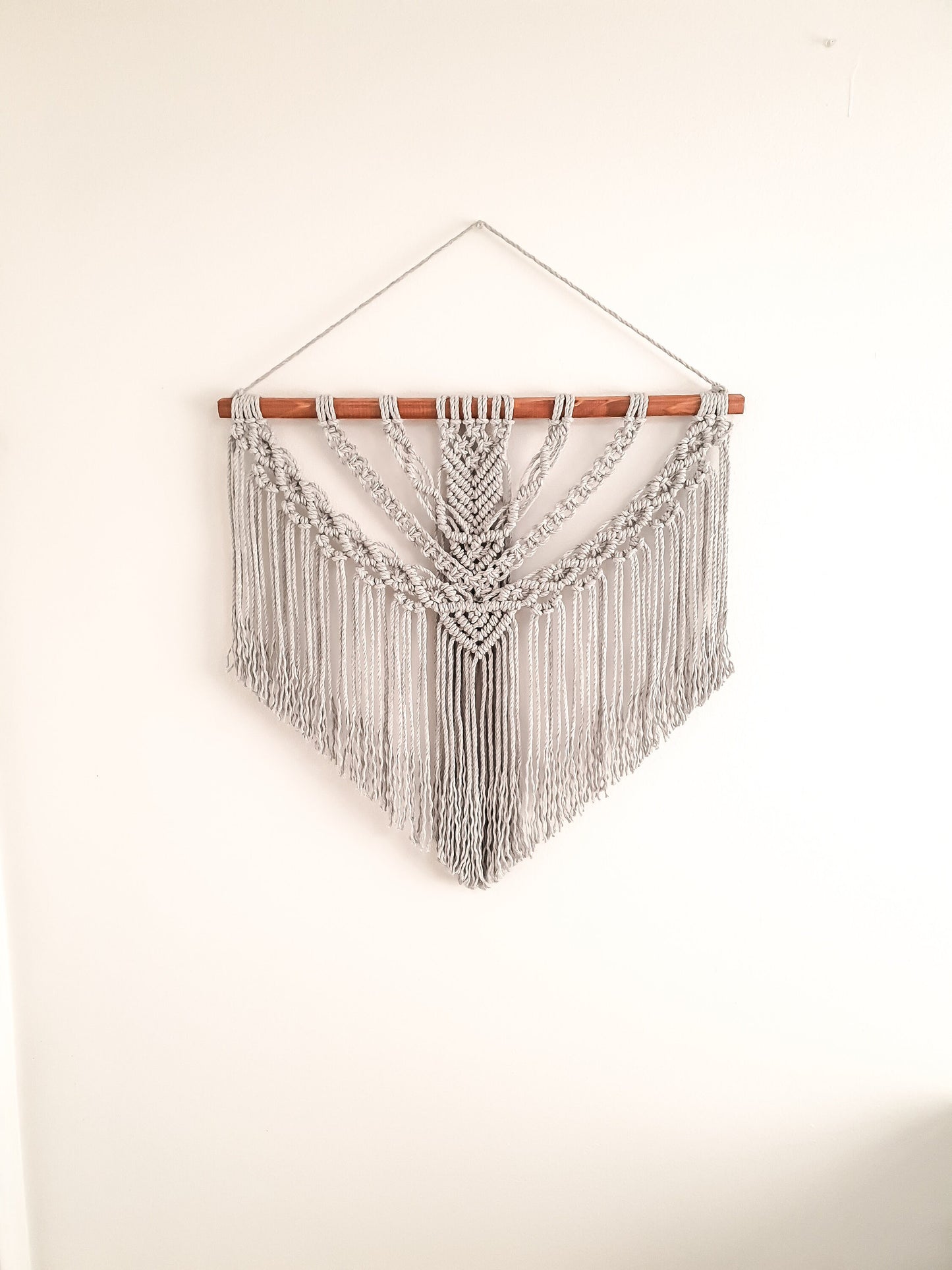 Large Macrame Wall Hanging, Macrame Wall Art, Woven Wall Hanging, Boho Wall Decor, Wall Tapestry, Macrame, Light Gray, Minimalist
