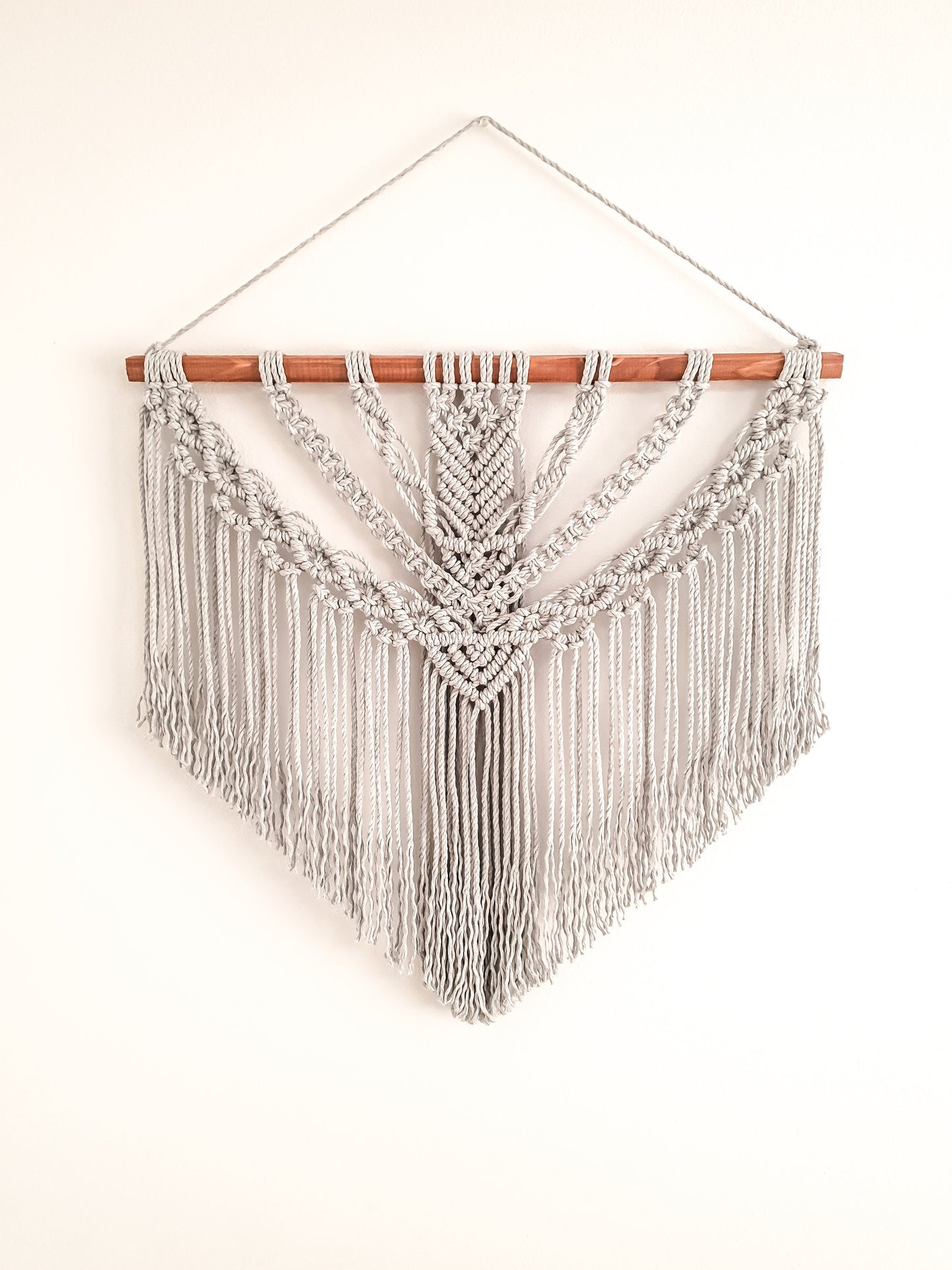 Large Macrame Wall Hanging, Macrame Wall Art, Woven Wall Hanging, Boho Wall Decor, Wall Tapestry, Macrame, Light Gray, Minimalist