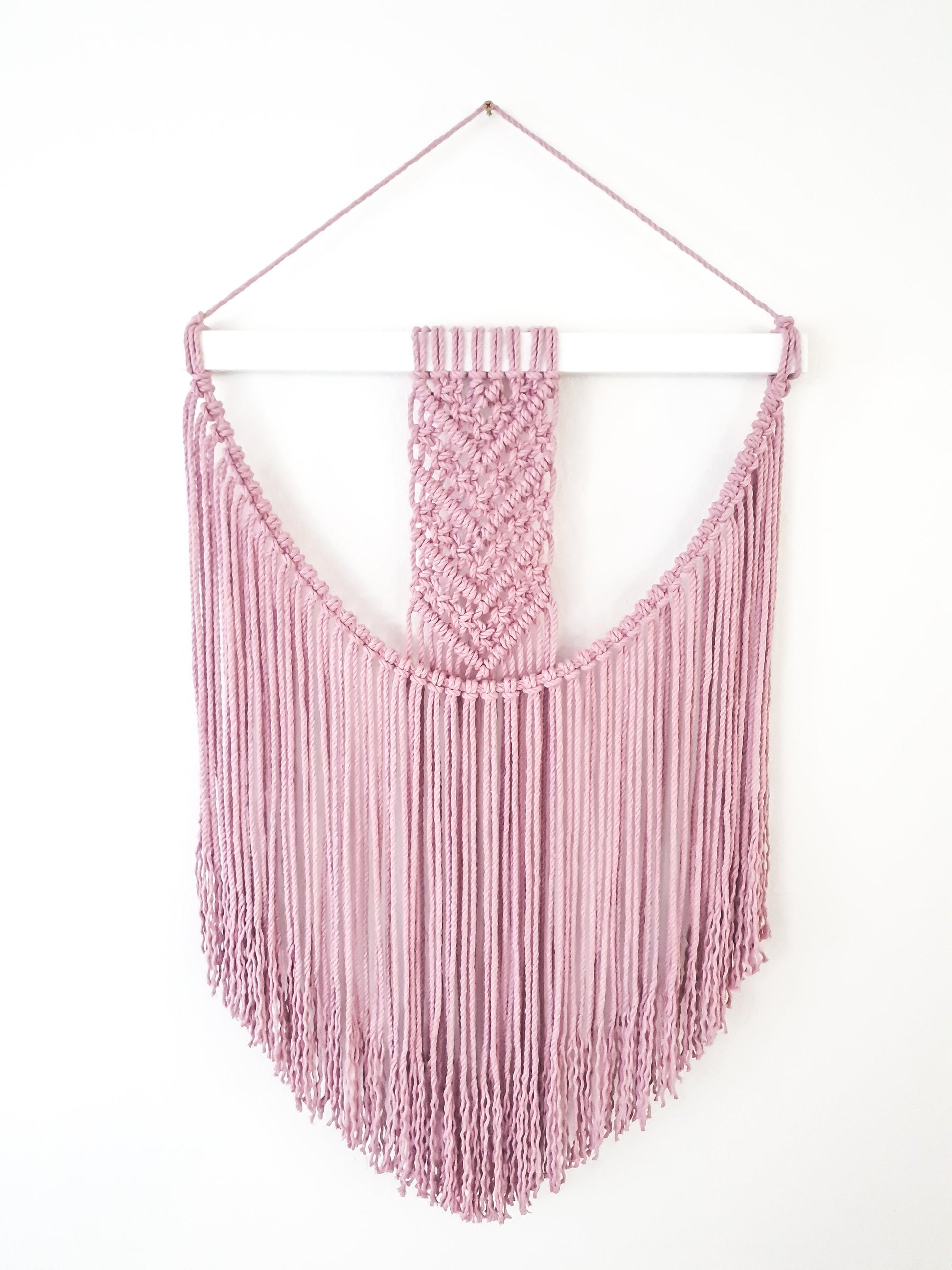 Handmade Pink Macrame Wall Hanging / Bohemian Decor / Boho Macrame / Macrame Tapestry / Woven Wall Art / Cotton Rope