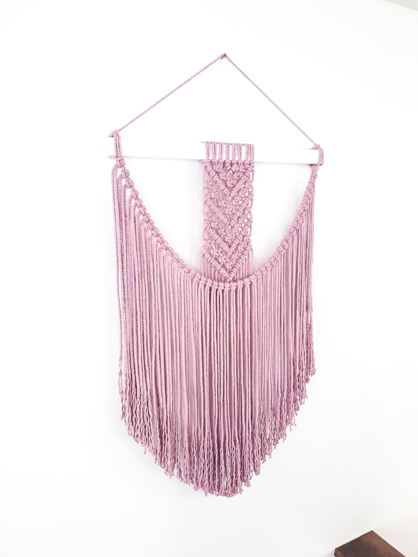 Handmade Pink Macrame Wall Hanging / Bohemian Decor / Boho Macrame / Macrame Tapestry / Woven Wall Art / Cotton Rope