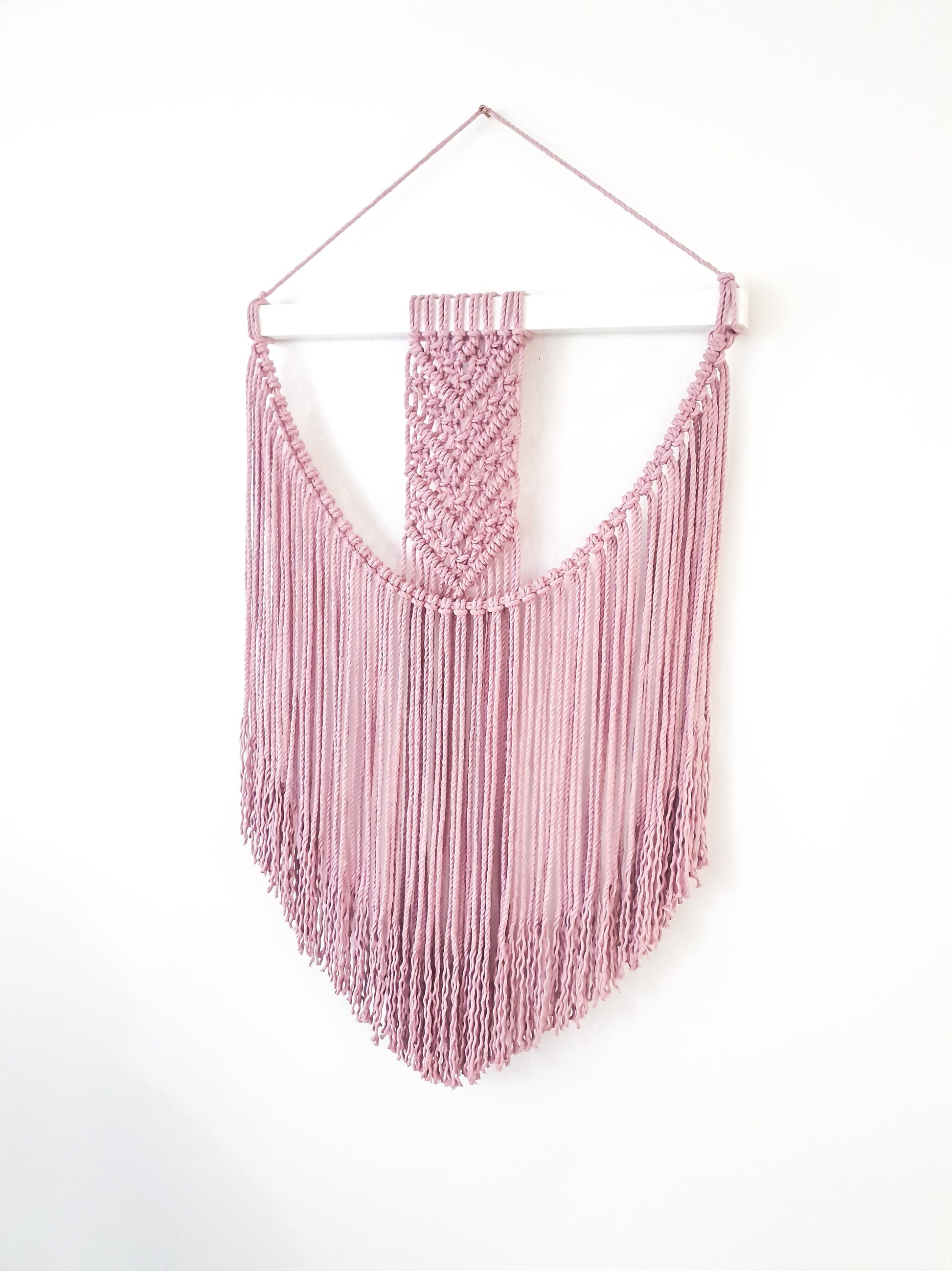 Handmade Pink Macrame Wall Hanging / Bohemian Decor / Boho Macrame / Macrame Tapestry / Woven Wall Art / Cotton Rope