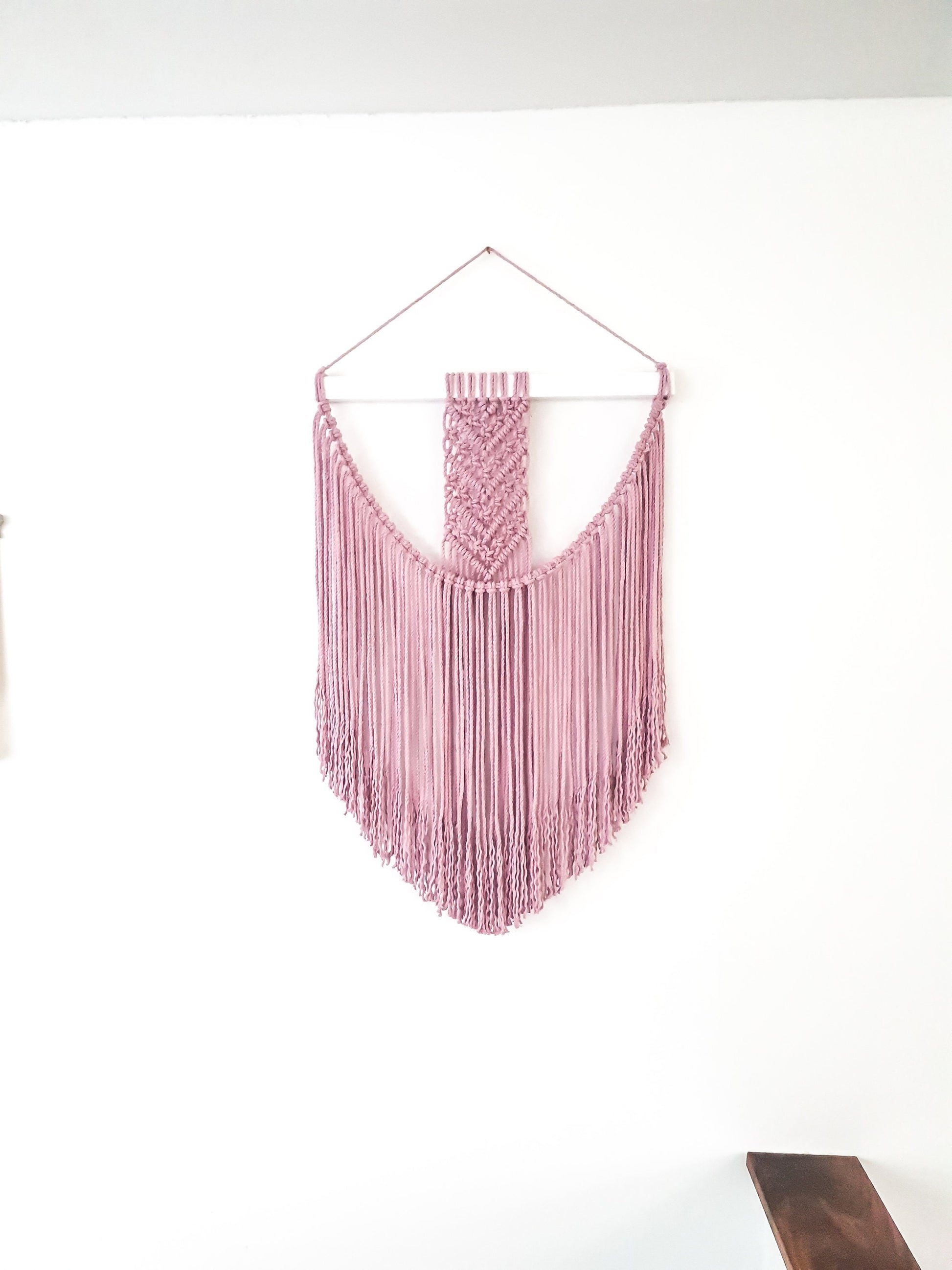 Handmade Pink Macrame Wall Hanging / Bohemian Decor / Boho Macrame / Macrame Tapestry / Woven Wall Art / Cotton Rope