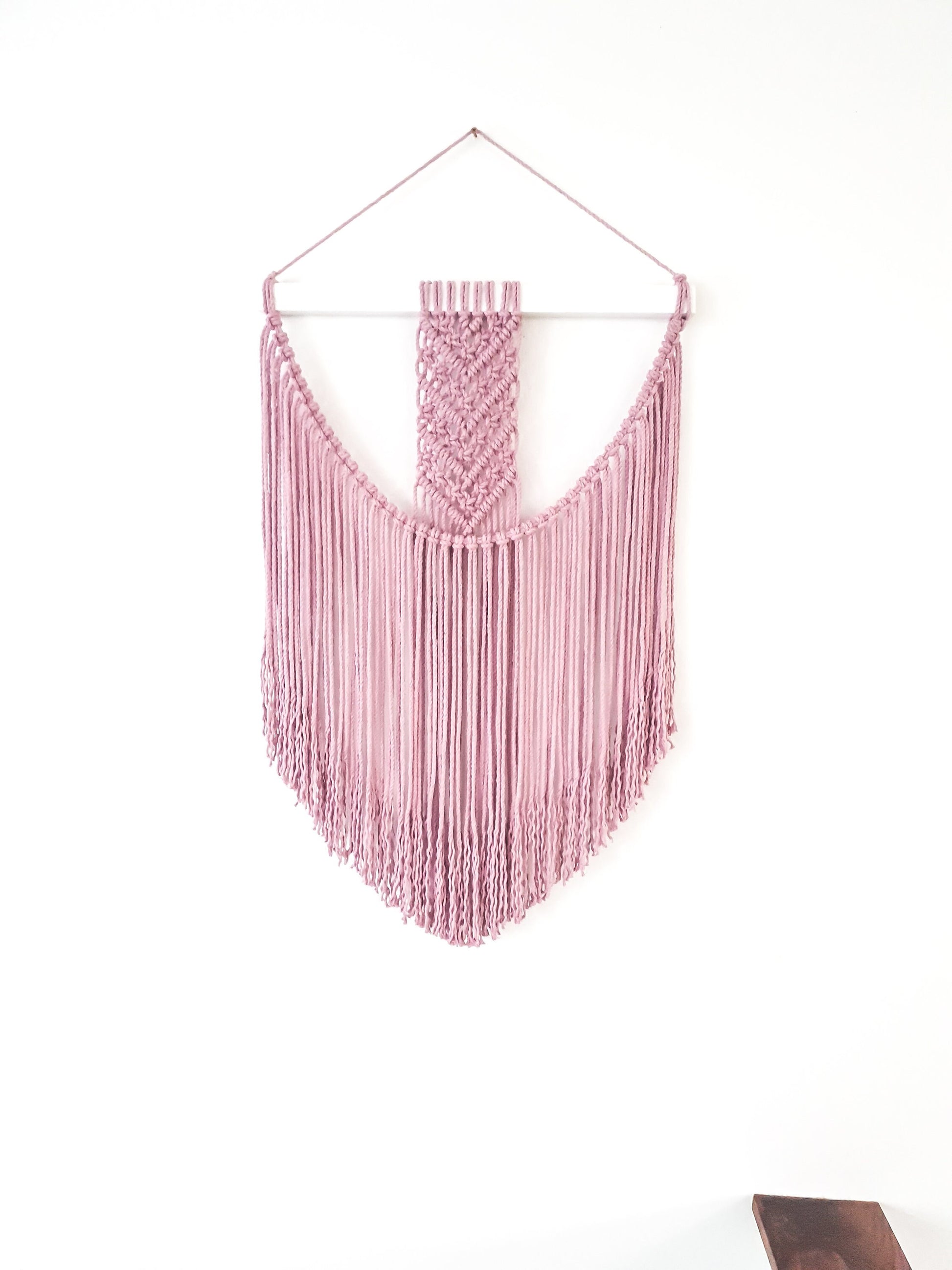 Handmade Pink Macrame Wall Hanging / Bohemian Decor / Boho Macrame / Macrame Tapestry / Woven Wall Art / Cotton Rope