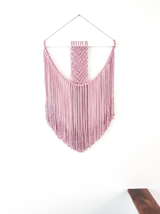 Handmade Pink Macrame Wall Hanging / Bohemian Decor / Boho Macrame / Macrame Tapestry / Woven Wall Art / Cotton Rope