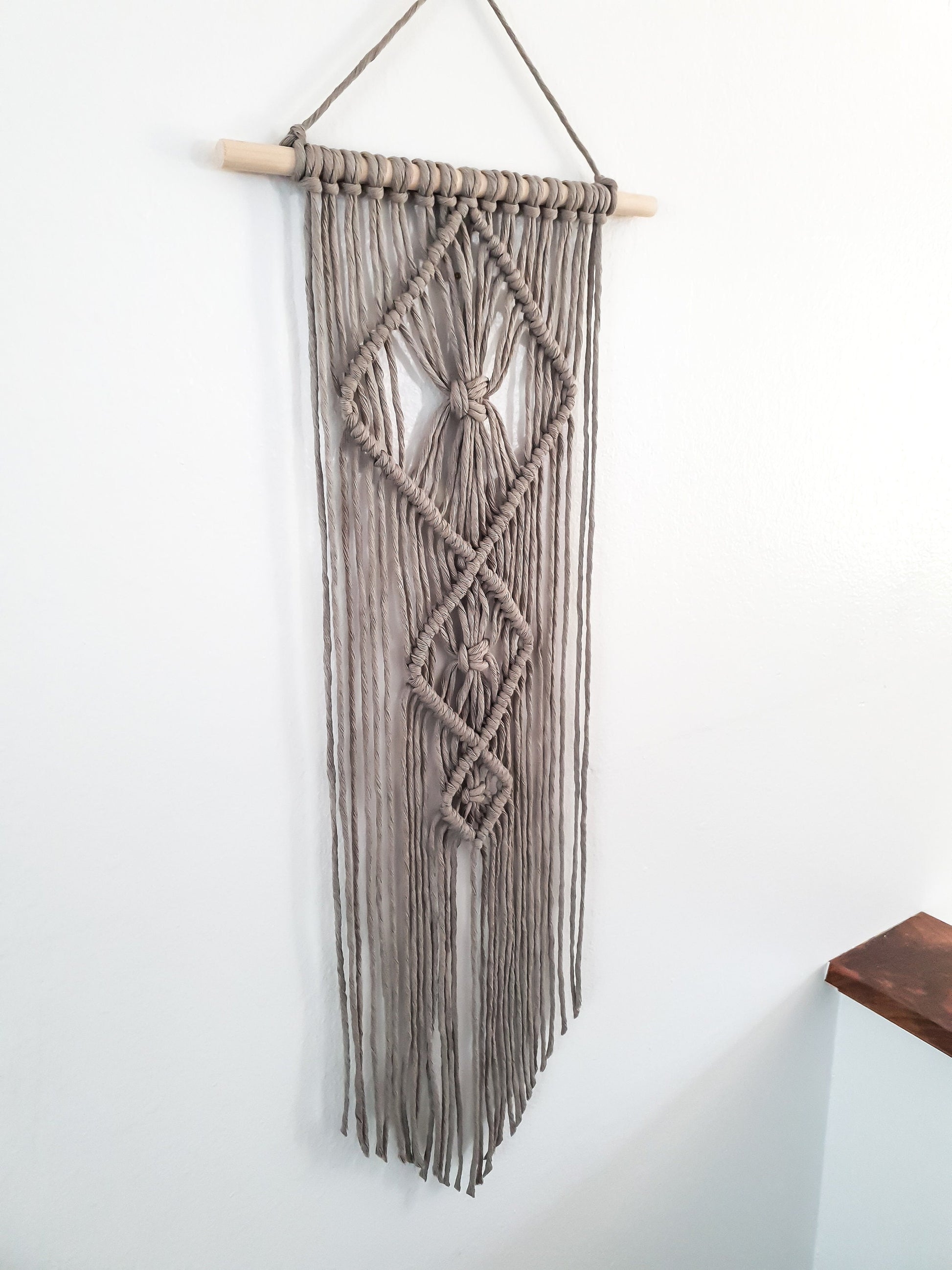 Small Handmade Macrame Wall Hanging Available in Many Colors, Handmade in the United States, Wall Tapestry, Small Macrame, Small Wall Art