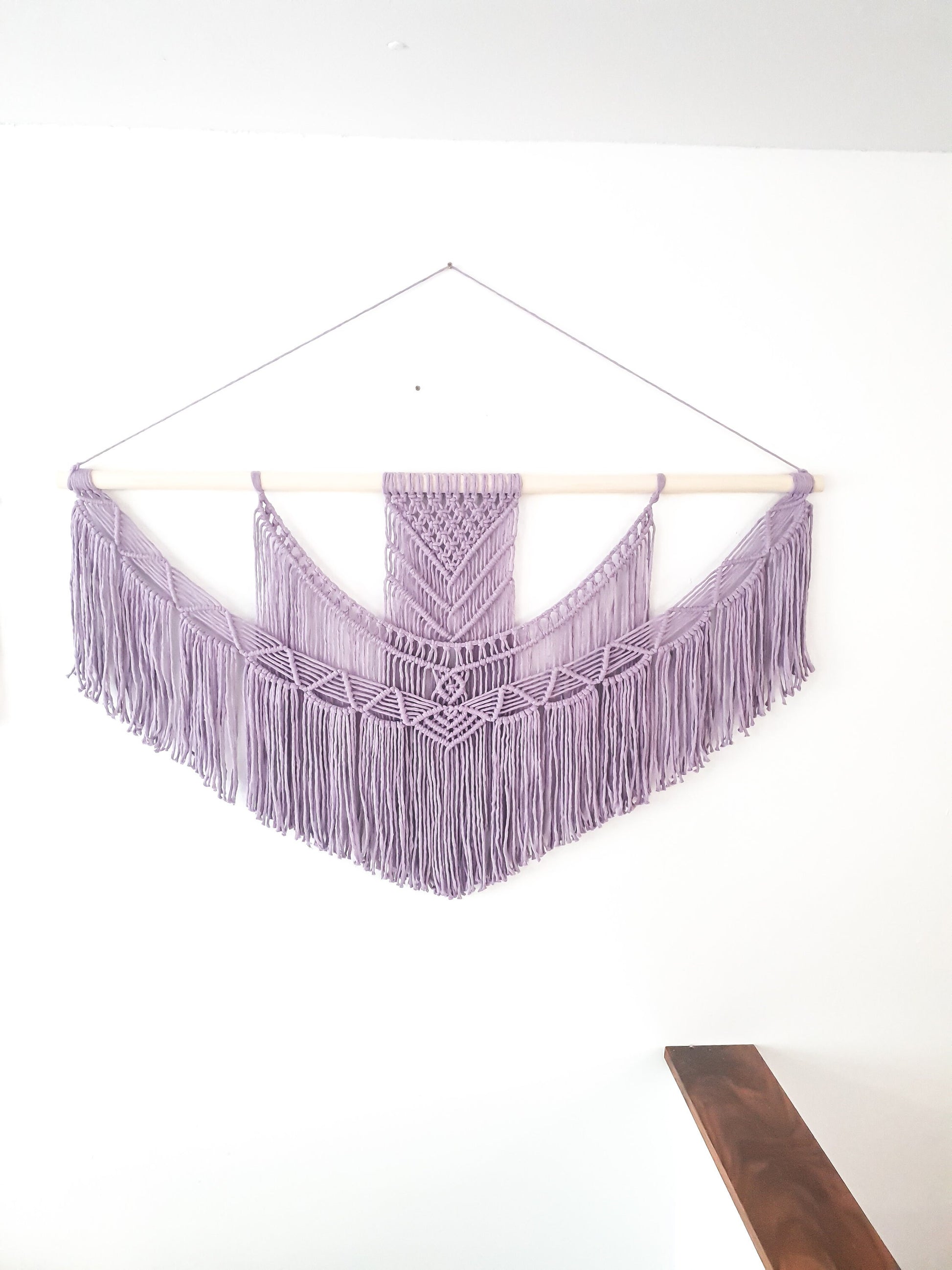 X Large Macrame Wall Hanging, 5 Size Options, Macrame Wall Art, Woven Wall Hanging, Boho Wall Decor, lavender purple, Wedding Backdrop