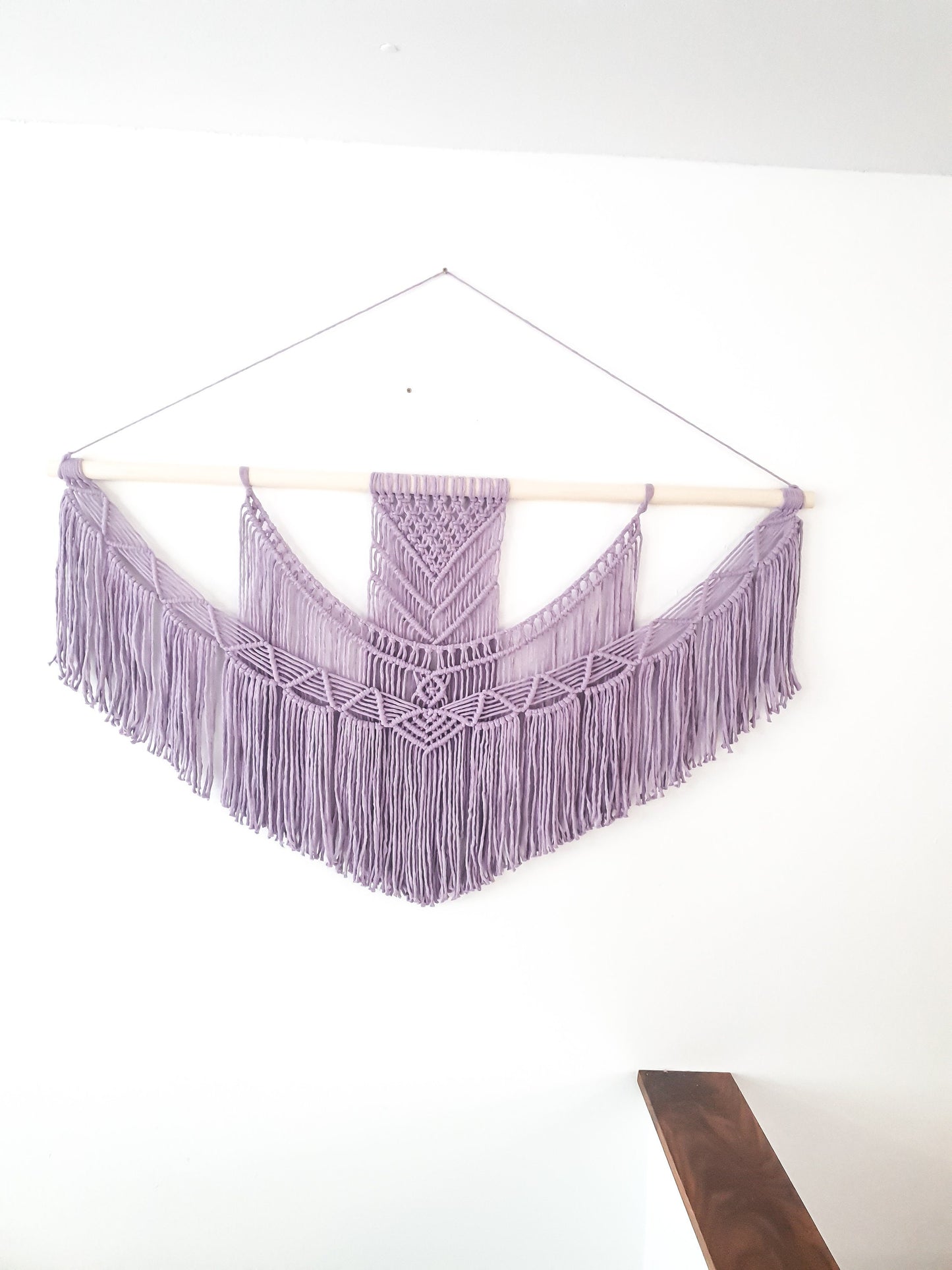 X Large Macrame Wall Hanging, 5 Size Options, Macrame Wall Art, Woven Wall Hanging, Boho Wall Decor, lavender purple, Wedding Backdrop
