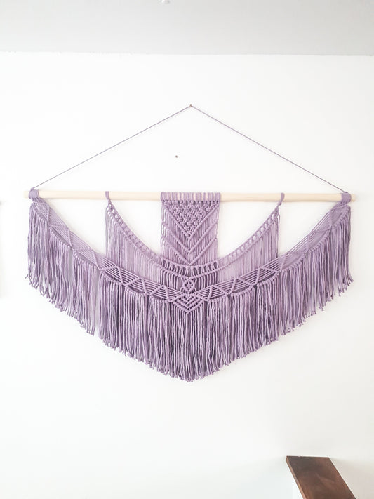 X Large Macrame Wall Hanging, 5 Size Options, Macrame Wall Art, Woven Wall Hanging, Boho Wall Decor, lavender purple, Wedding Backdrop