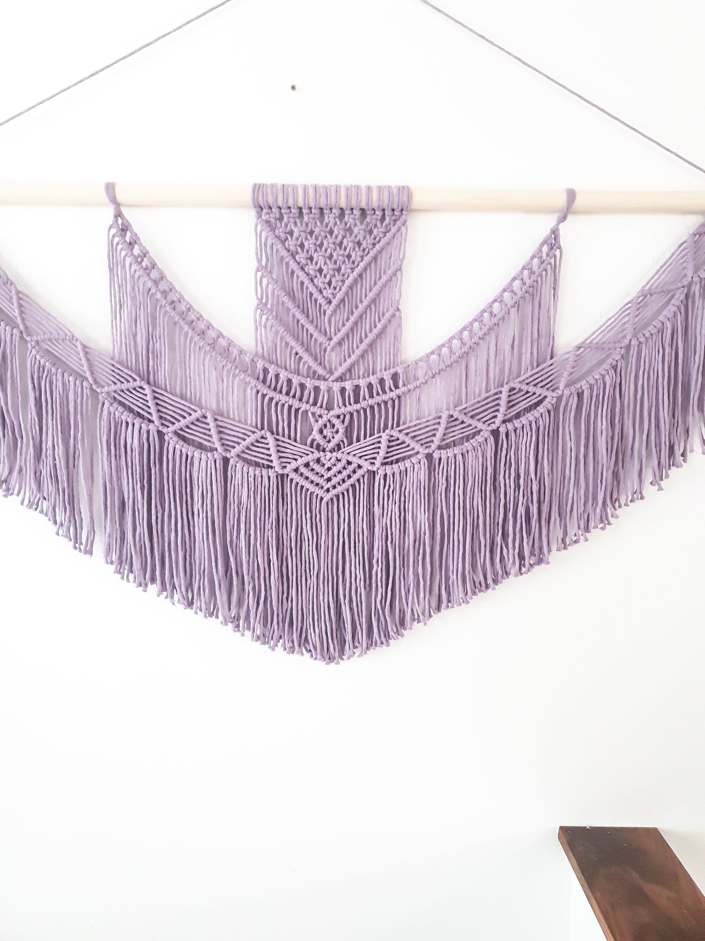 X Large Macrame Wall Hanging, 5 Size Options, Macrame Wall Art, Woven Wall Hanging, Boho Wall Decor, lavender purple, Wedding Backdrop