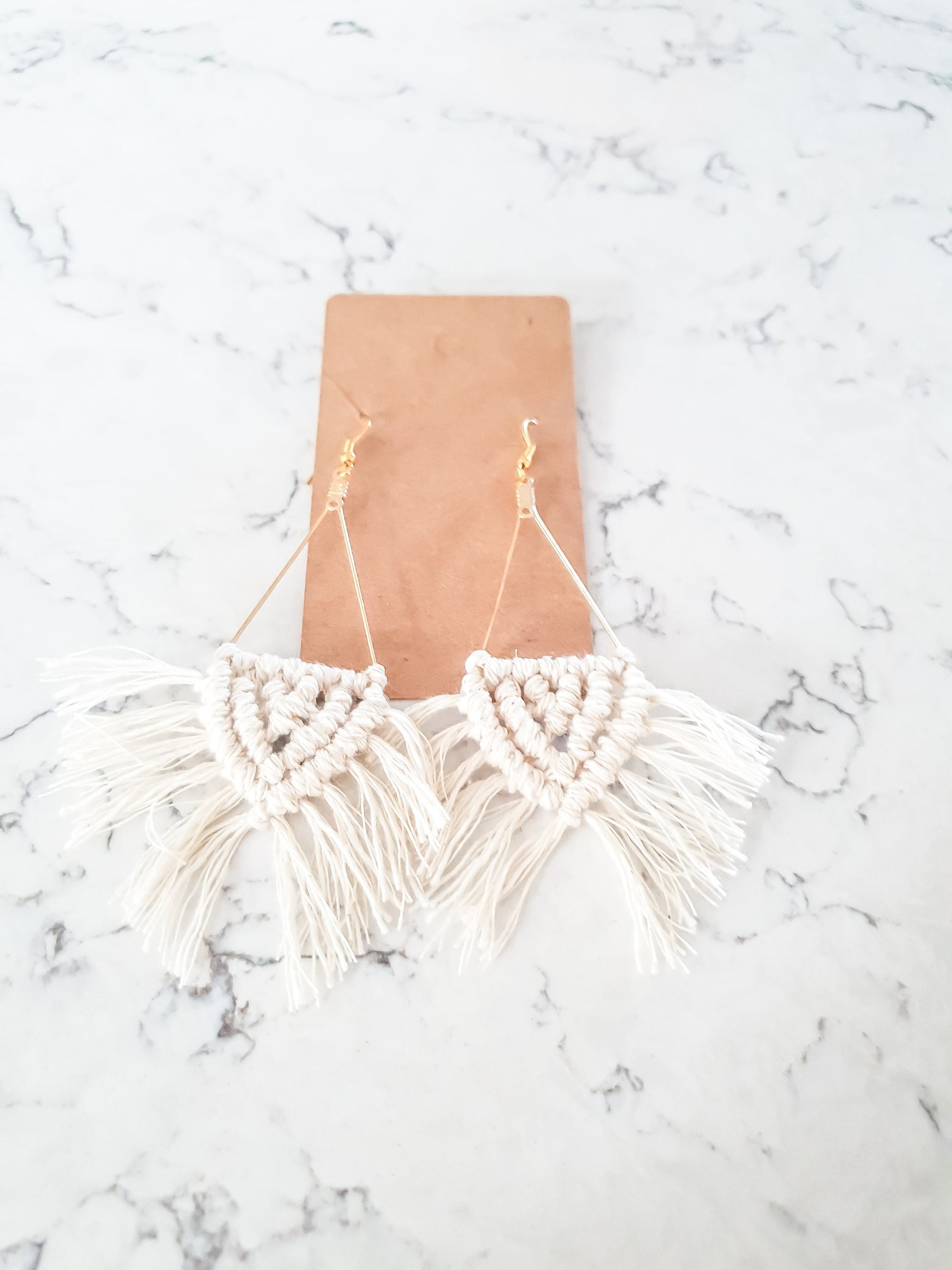 Triangle Macrame Earrings, Macrame Earrings, Boho Earrings, Bridesmaid Gift