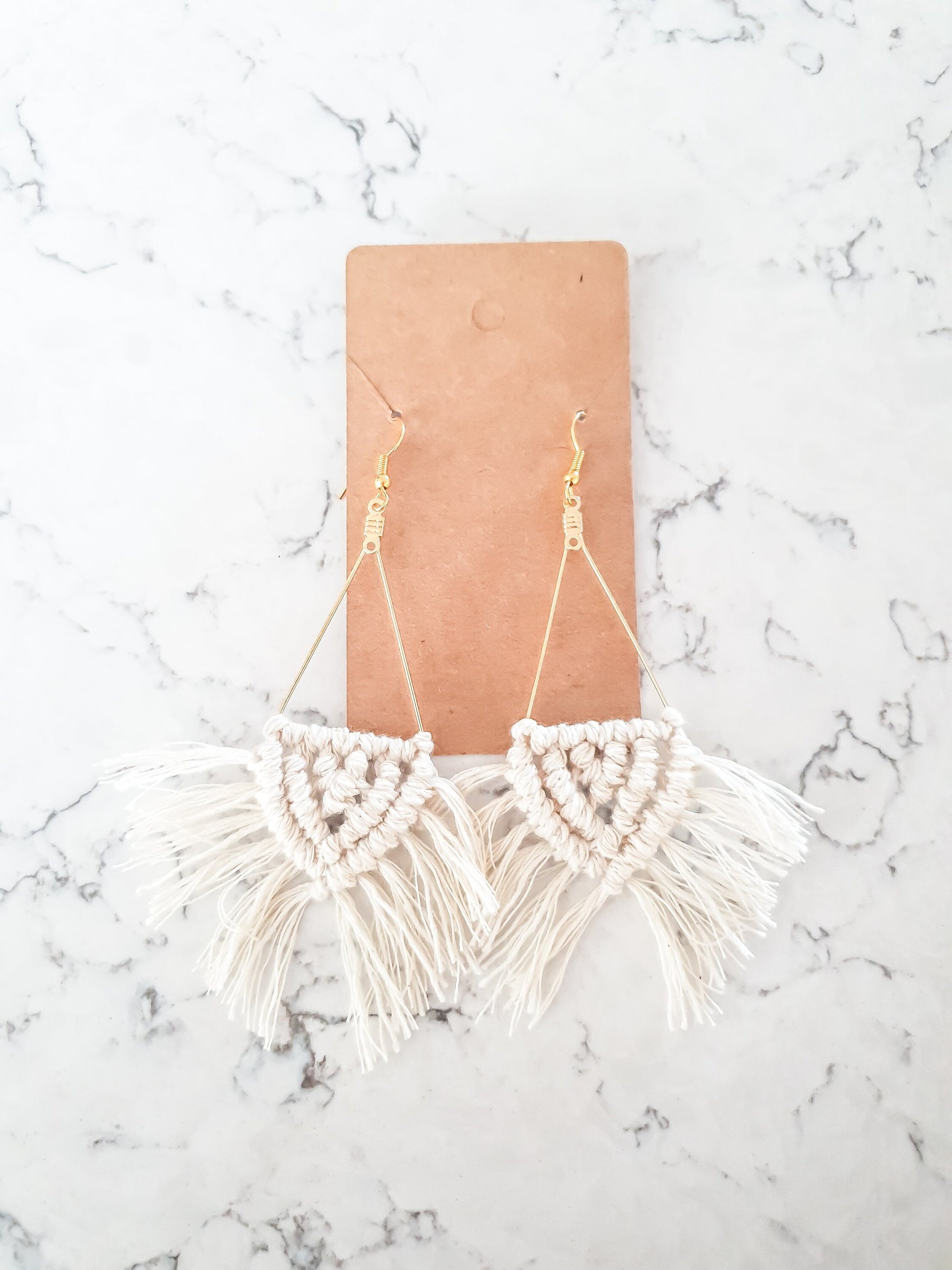 Triangle Macrame Earrings, Macrame Earrings, Boho Earrings, Bridesmaid Gift