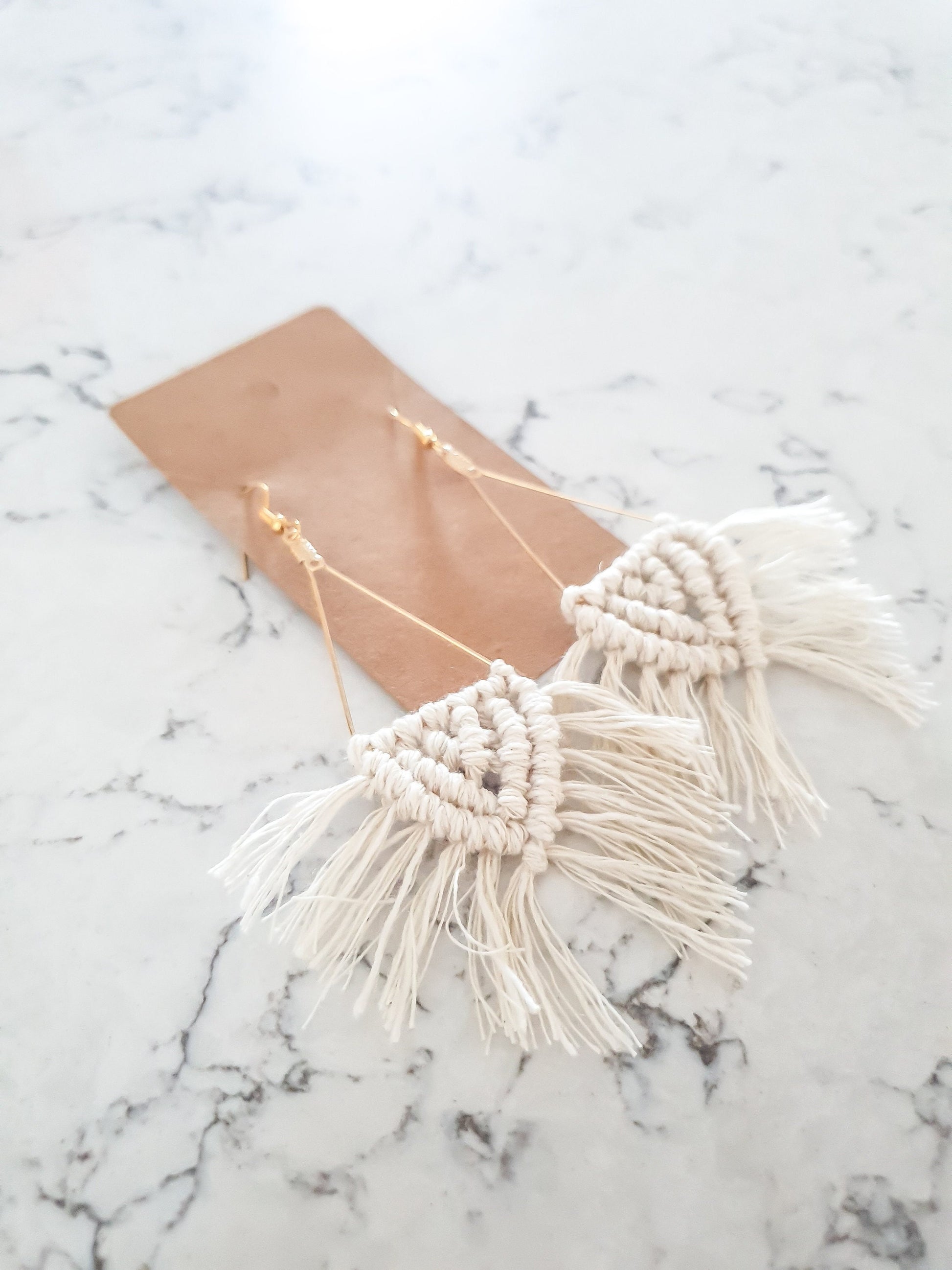 Triangle Macrame Earrings, Macrame Earrings, Boho Earrings, Bridesmaid Gift